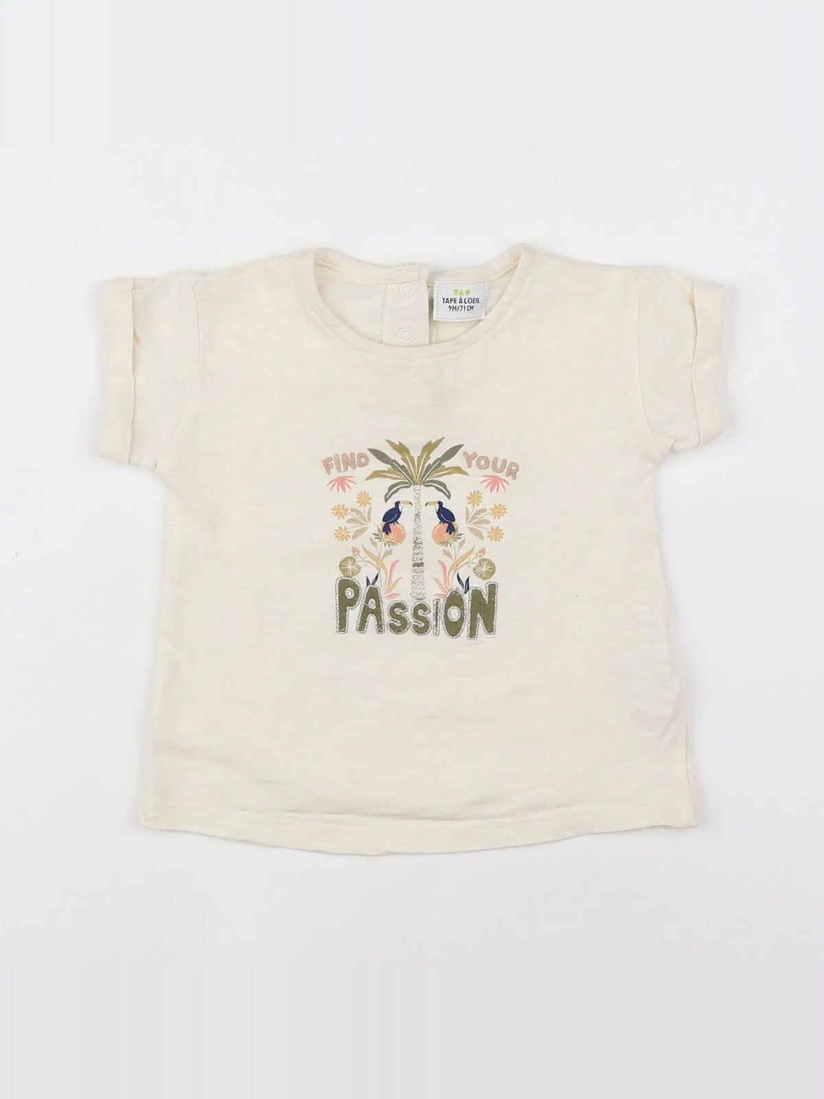 Tape à l'oeil - tee-shirt beige, or - 9 mois