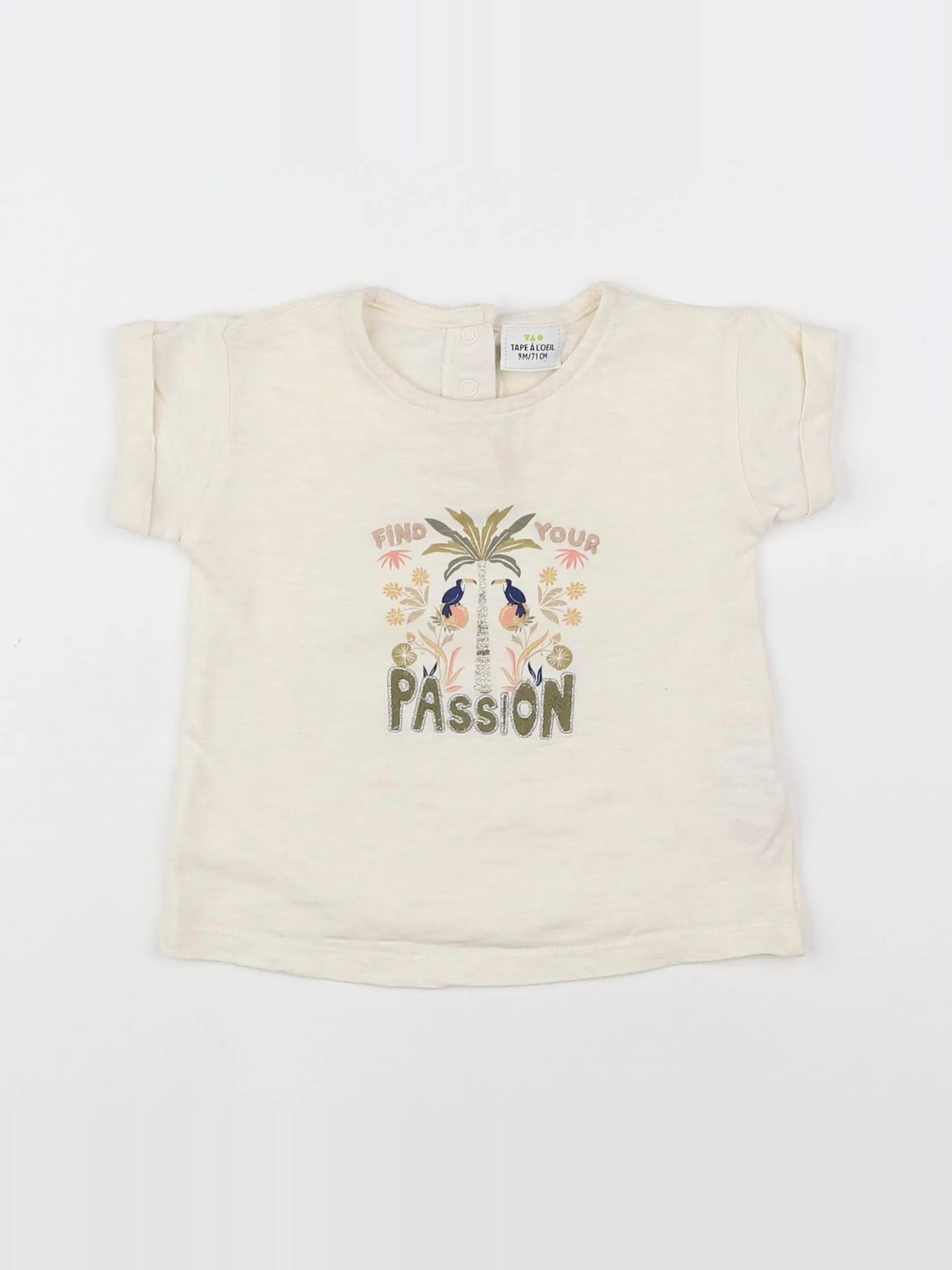 Tape à l'oeil - tee-shirt beige, or - 9 mois