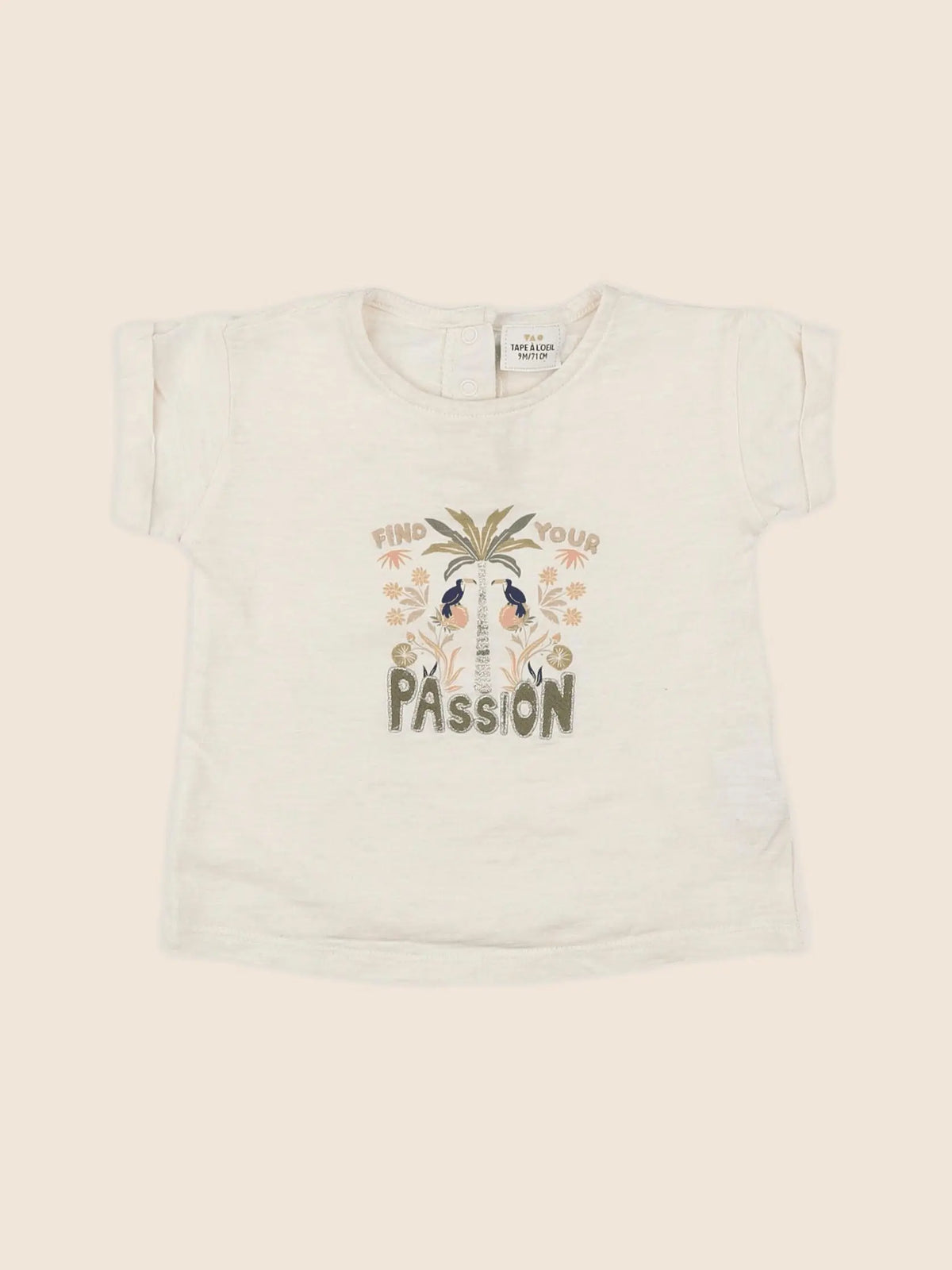Tape à l'oeil - tee-shirt beige, or - 9 mois