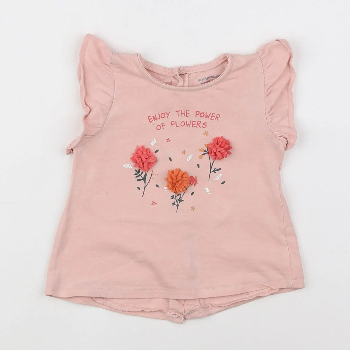 Vertbaudet - tee-shirt rose - 6 mois