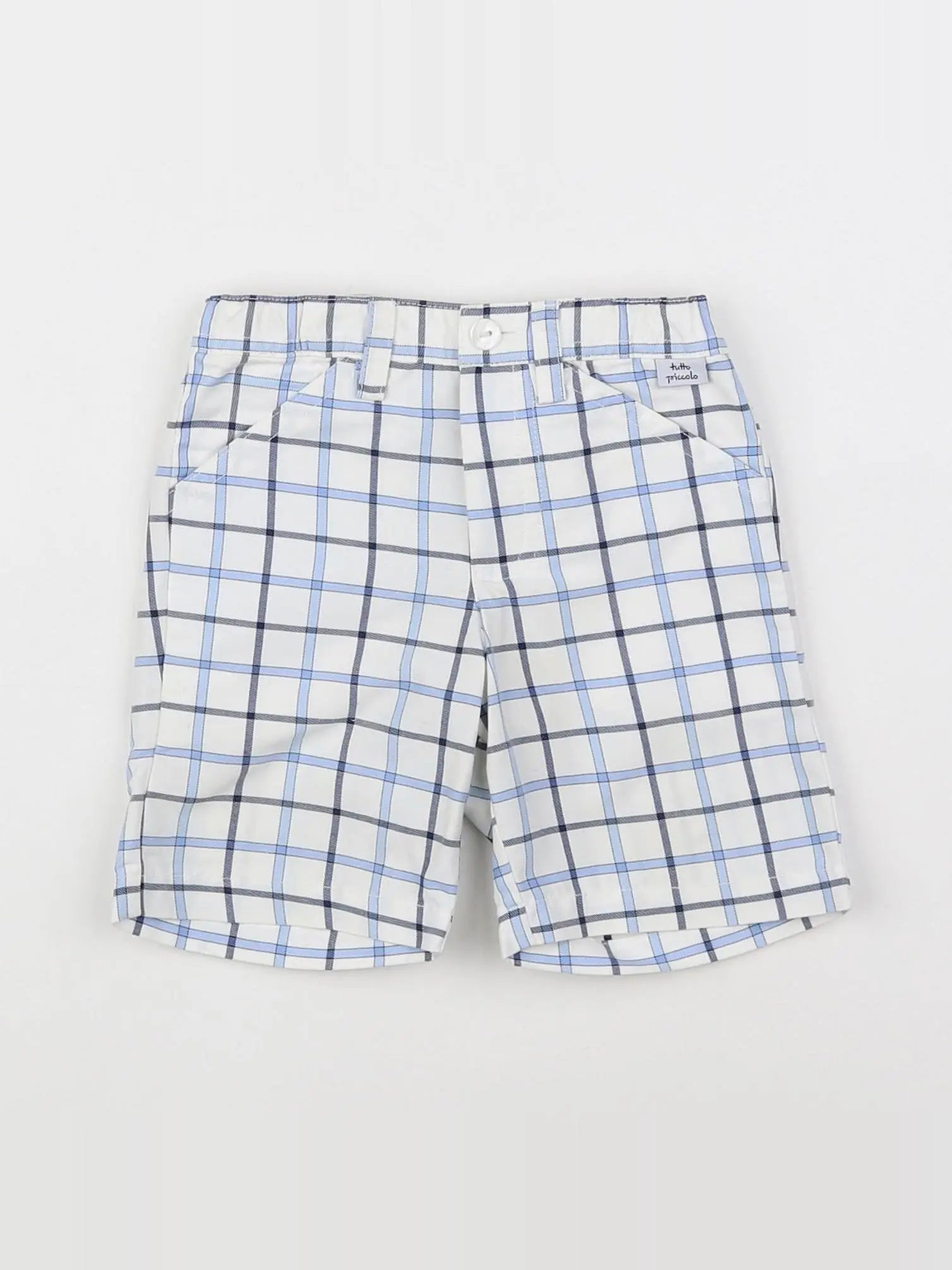 Tutto Piccolo - short blanc, bleu - 12 mois