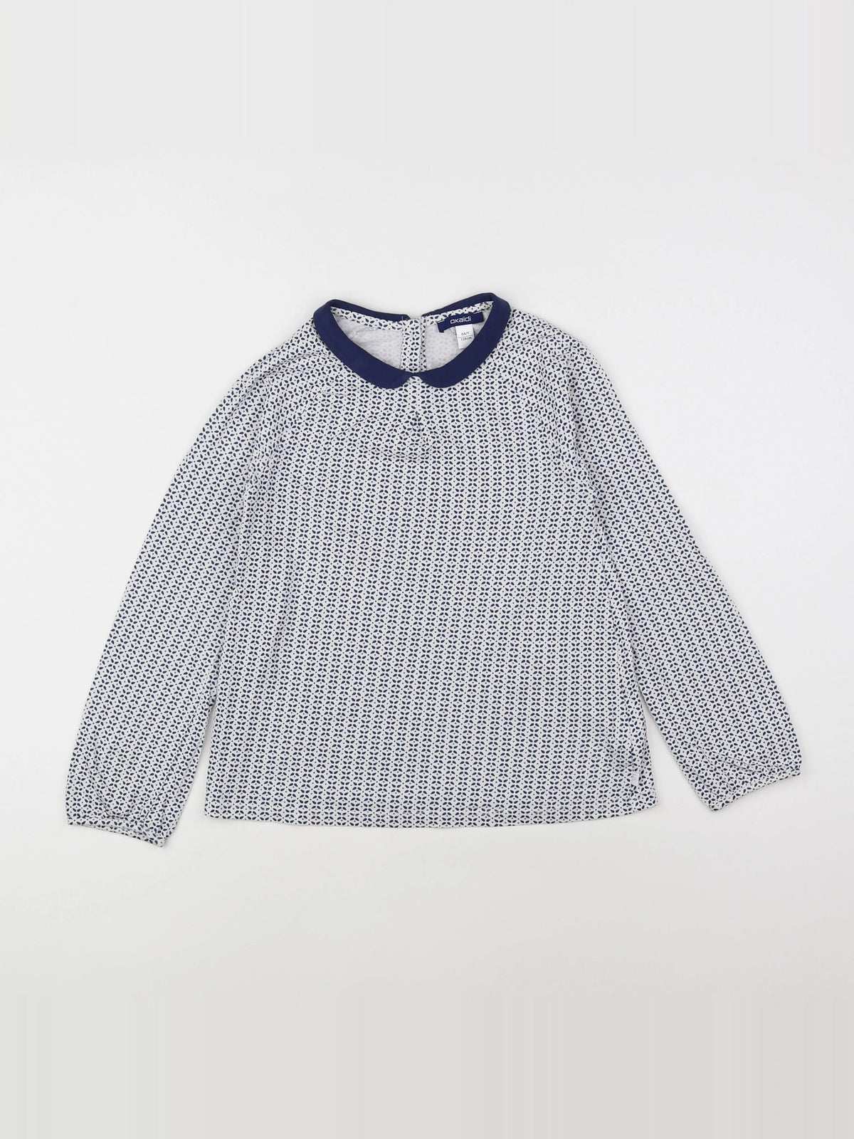 Okaidi - tee-shirt blanc, bleu - 8 ans