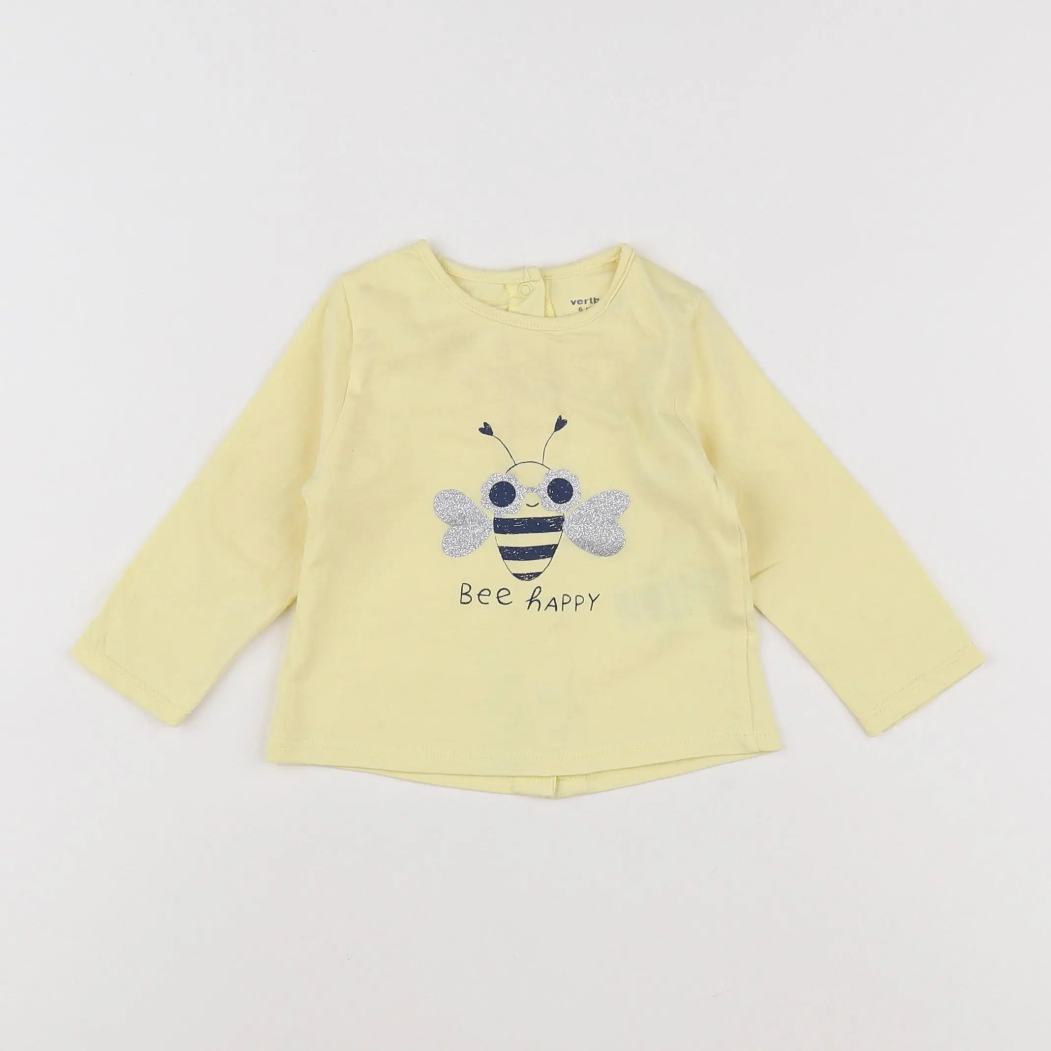 Vertbaudet - tee-shirt jaune - 6 mois