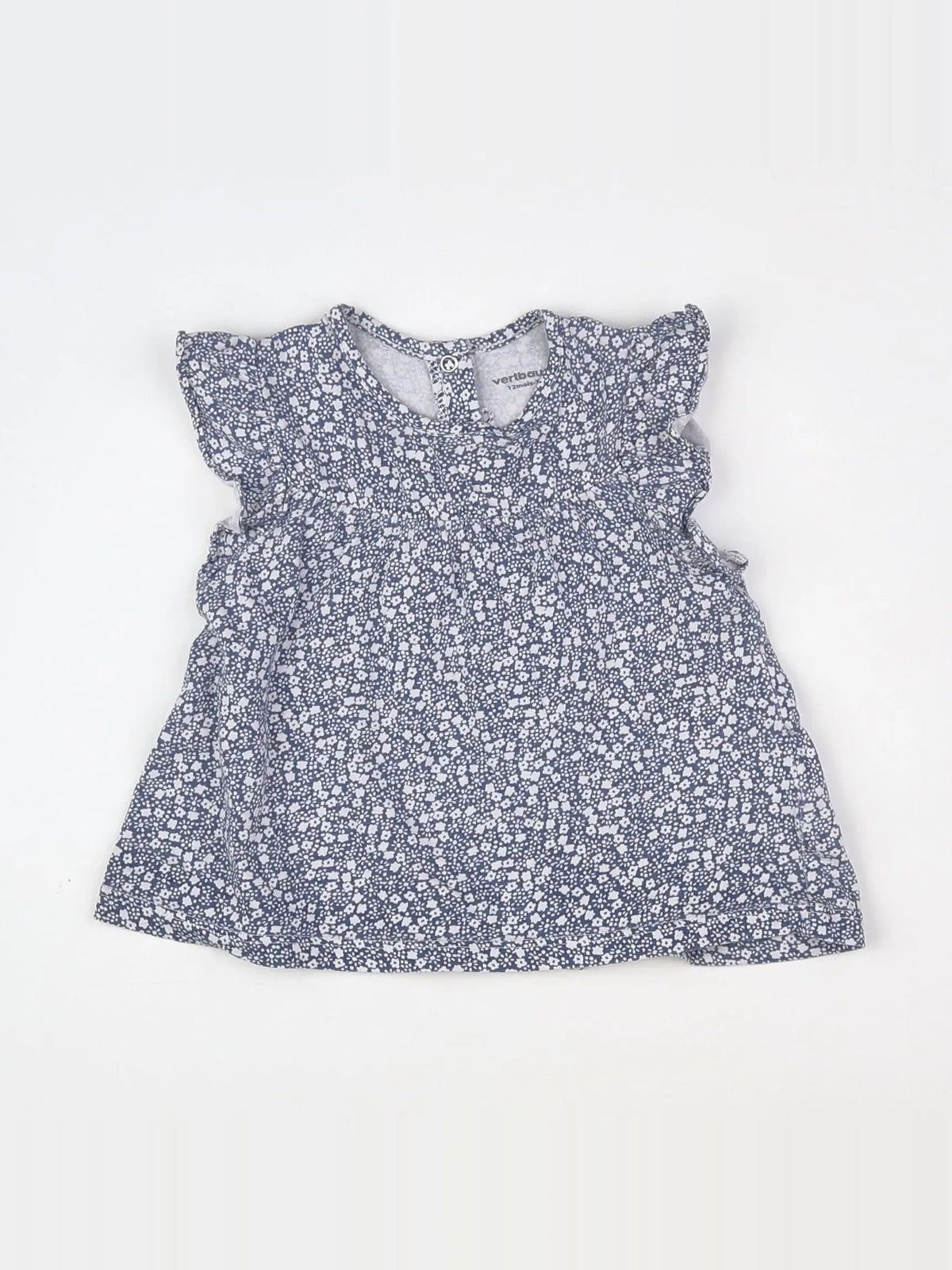 Vertbaudet - tee-shirt bleu, blanc - 12 mois