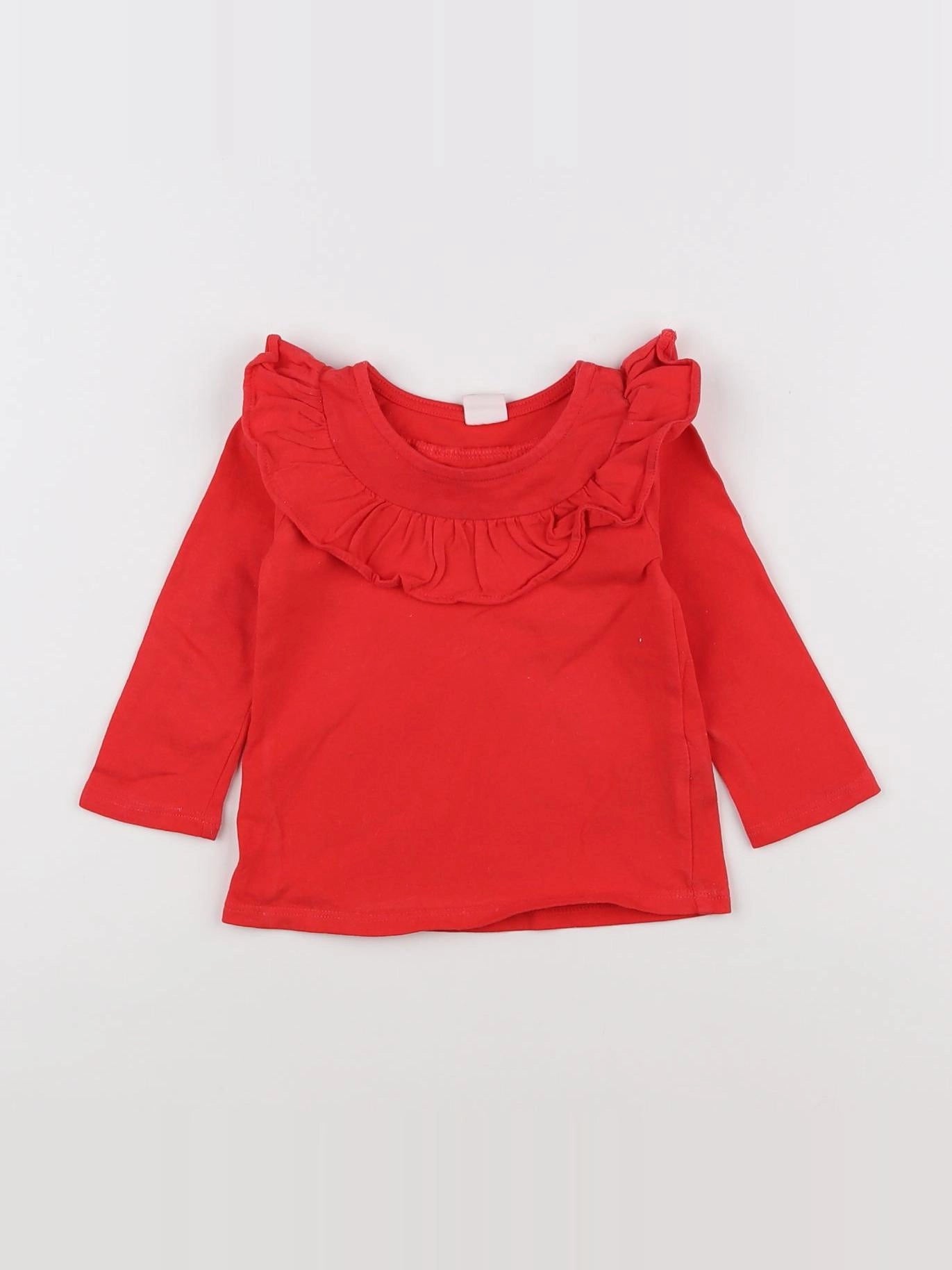 H&M - tee-shirt rouge - 6/9 mois