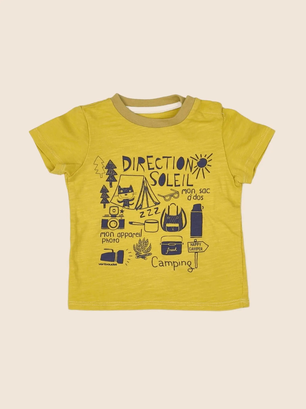 Vertbaudet - tee-shirt jaune - 3 mois