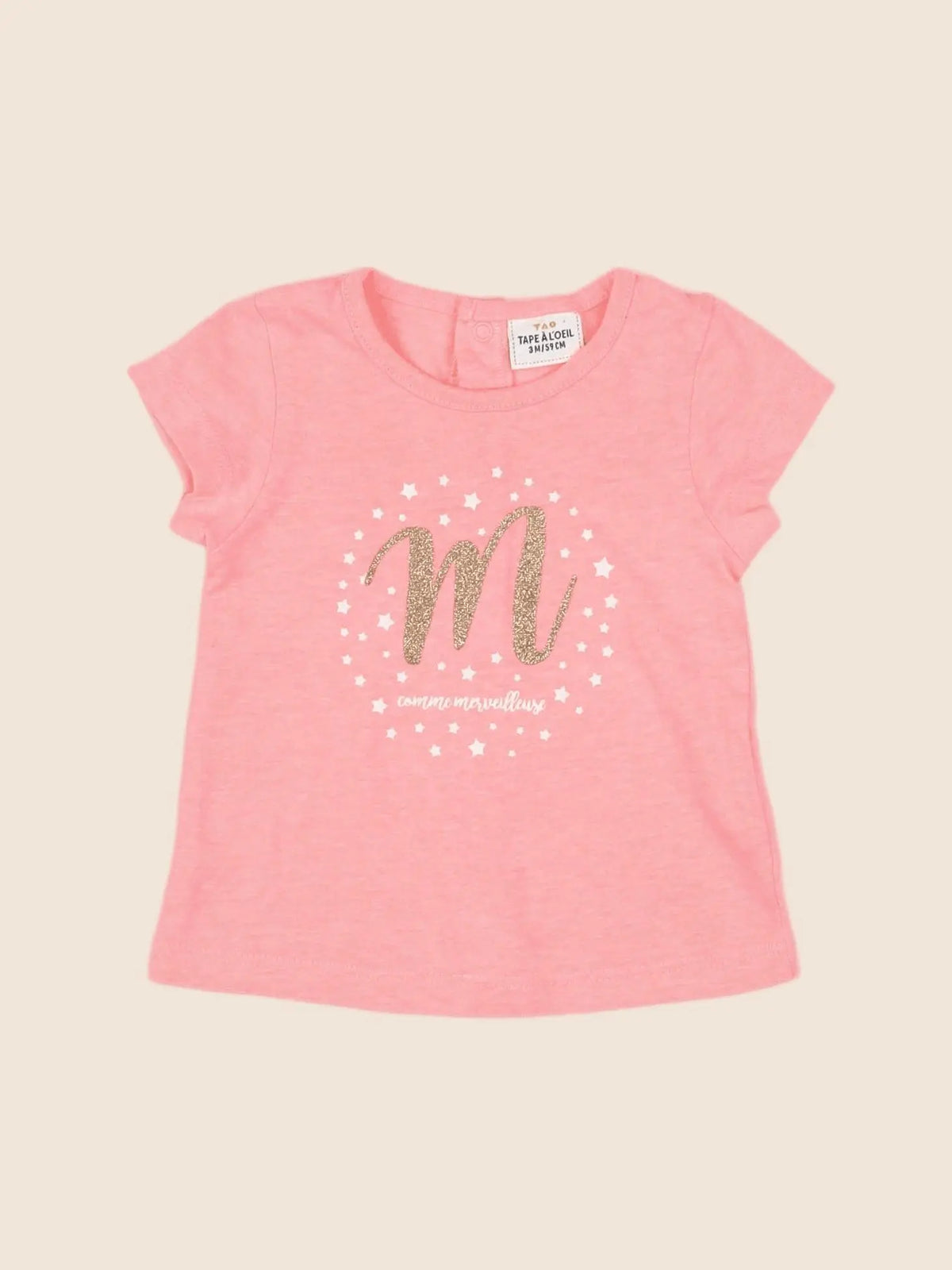 Tape à l'oeil - tee-shirt rose fluo - 3 mois