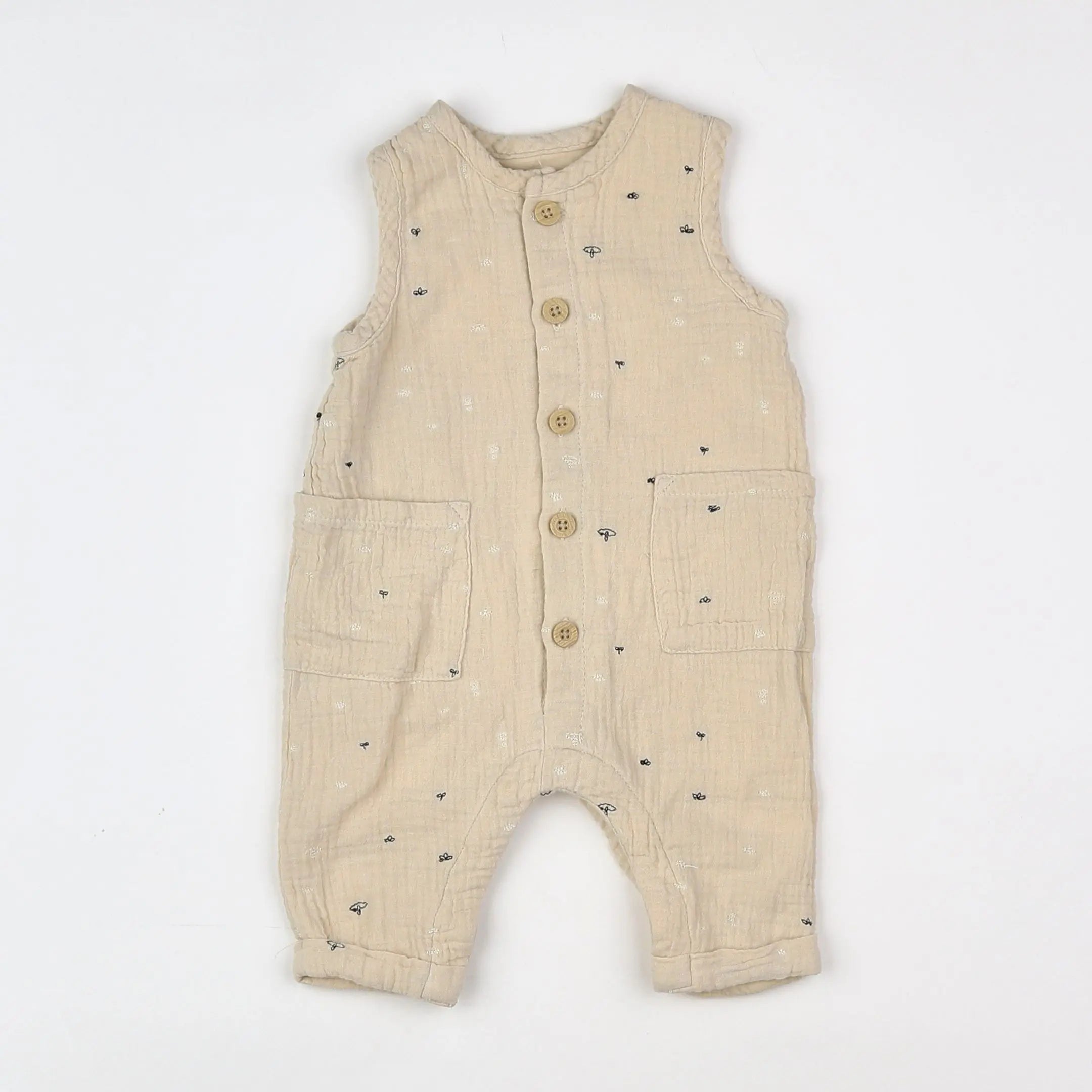 Vertbaudet - combinaison beige - 3 mois