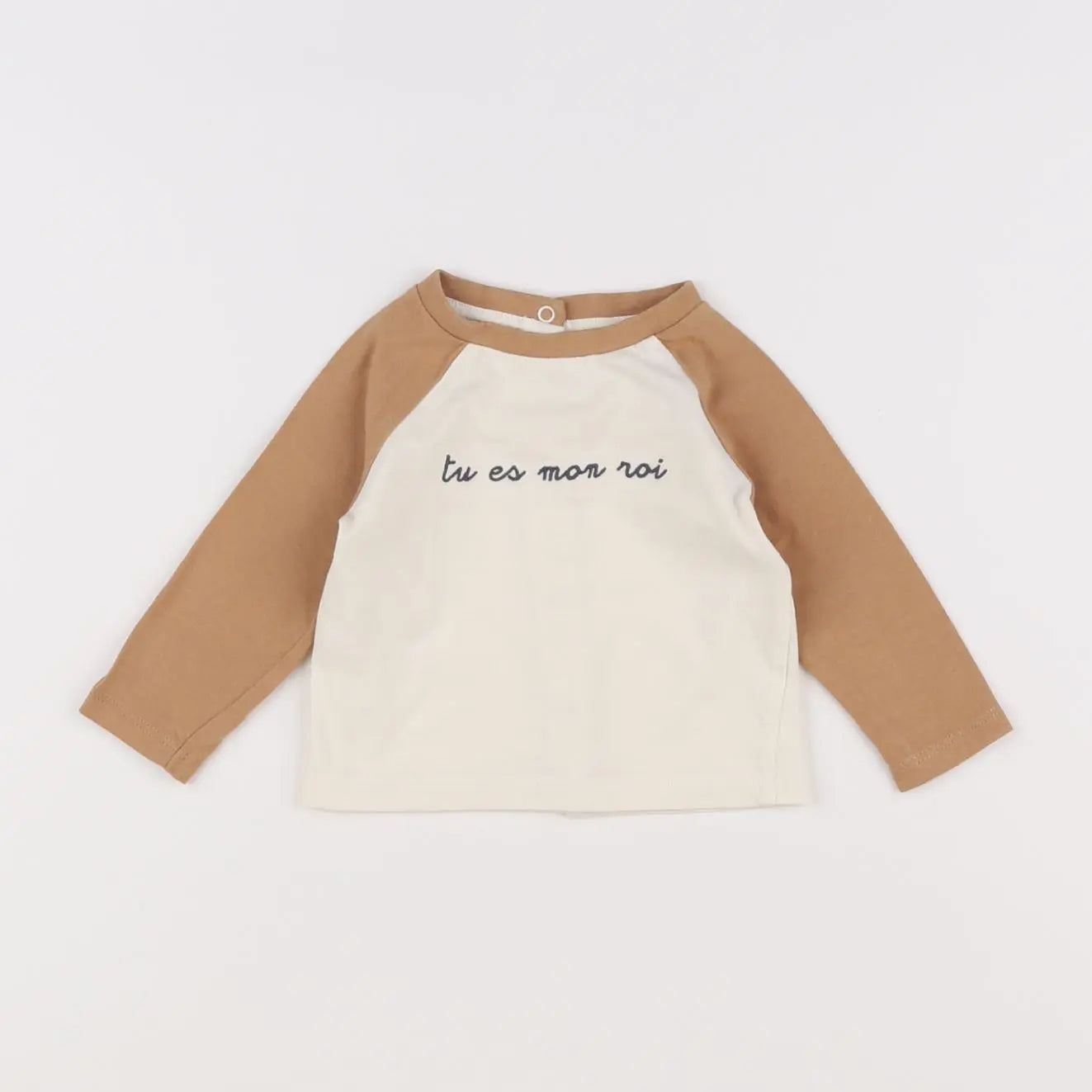 Vertbaudet - tee-shirt beige, marron - 3 mois