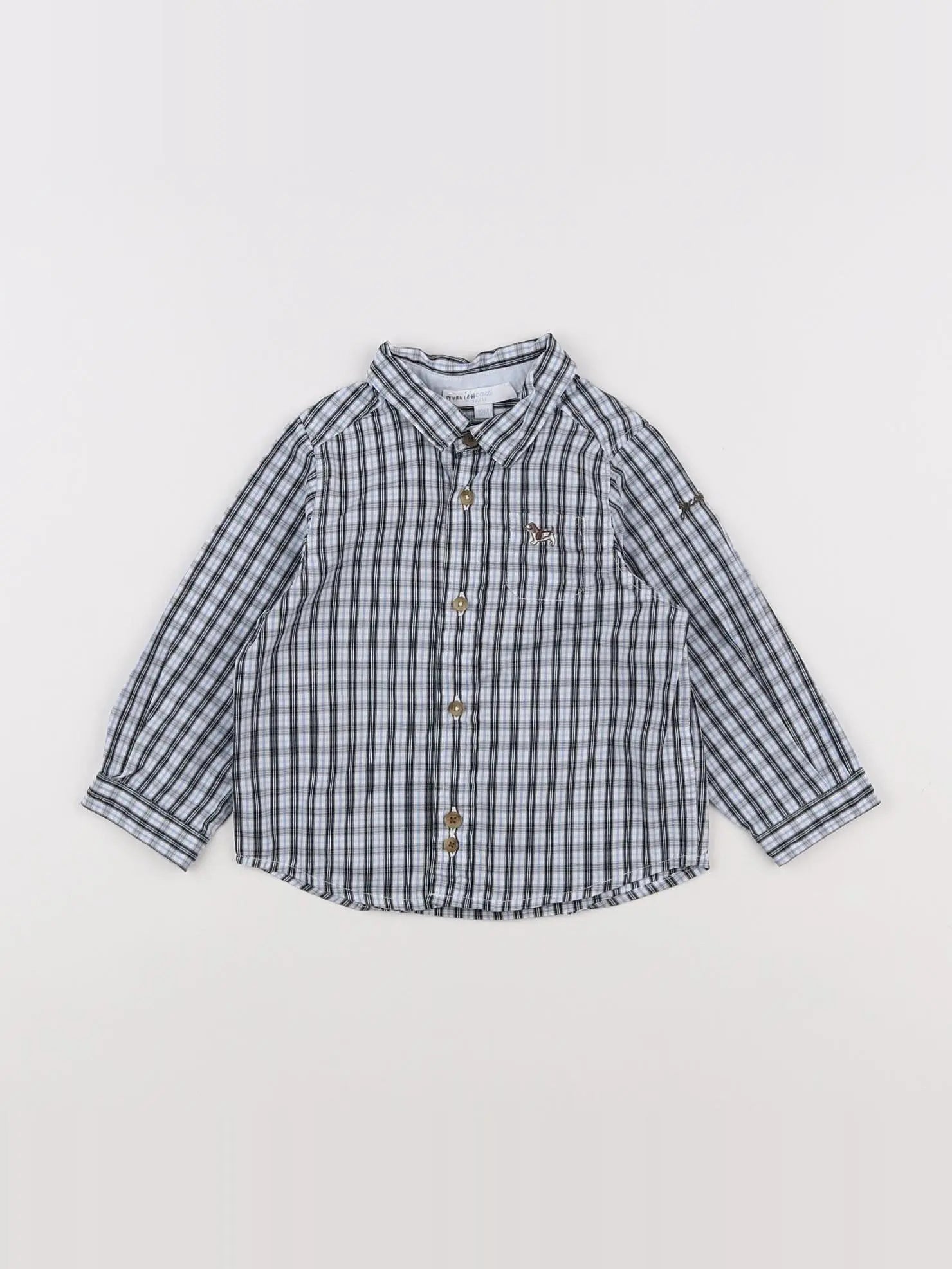 Jacadi - chemise blanc, bleu - 12 mois