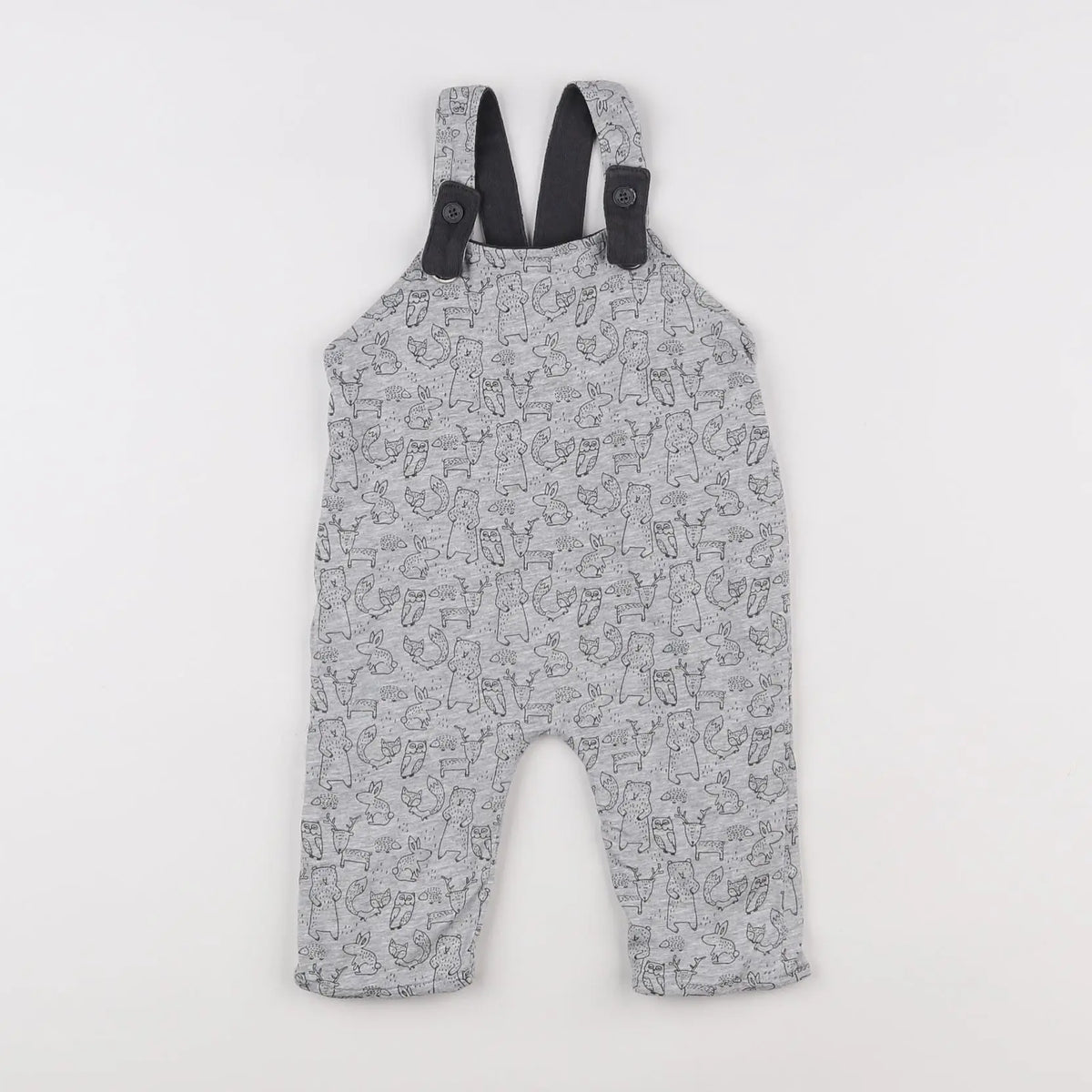 Vertbaudet - salopette réversible gris - 6 mois