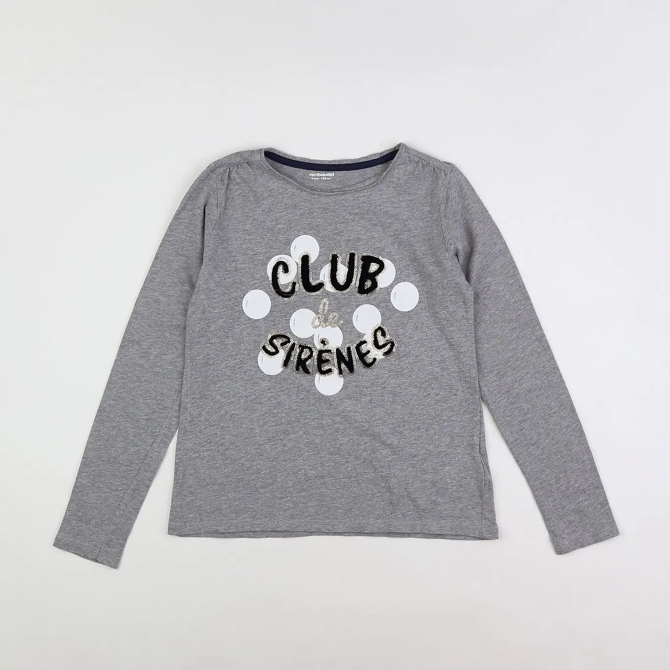 Vertbaudet - tee-shirt gris - 8 ans