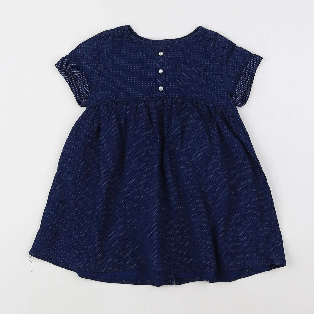 Vertbaudet - robe bleu, blanc - 12 mois