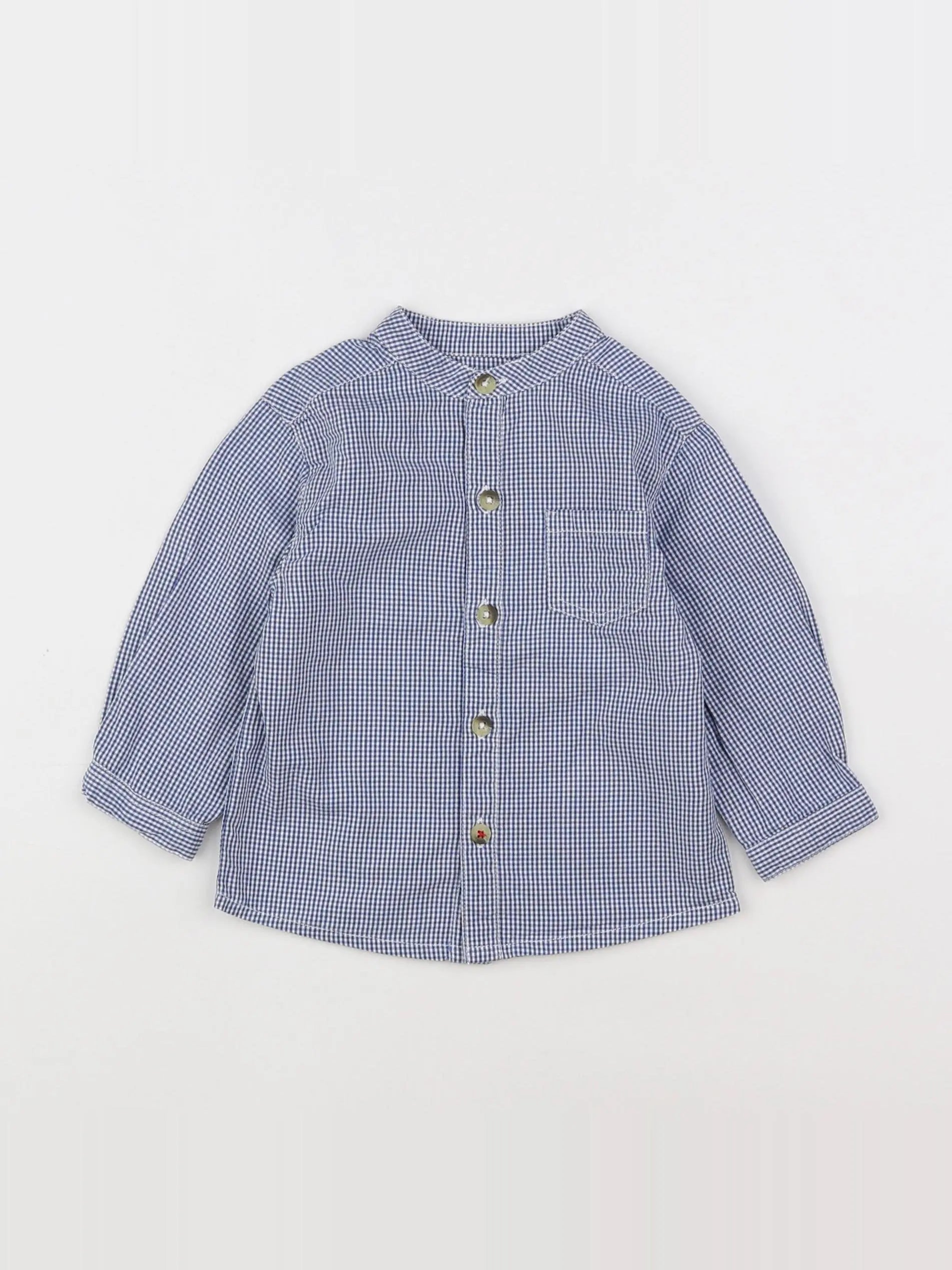 Boutchou - chemise bleu - 6 mois