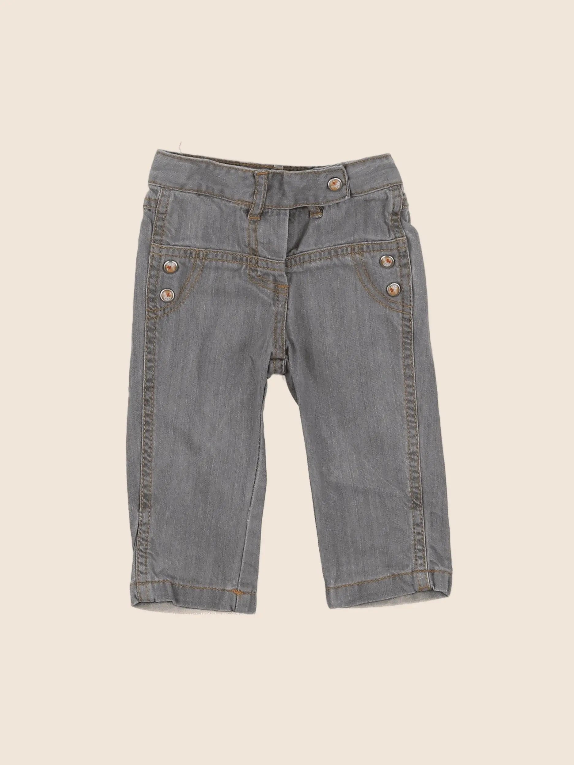 Vertbaudet - jean gris - 6 mois