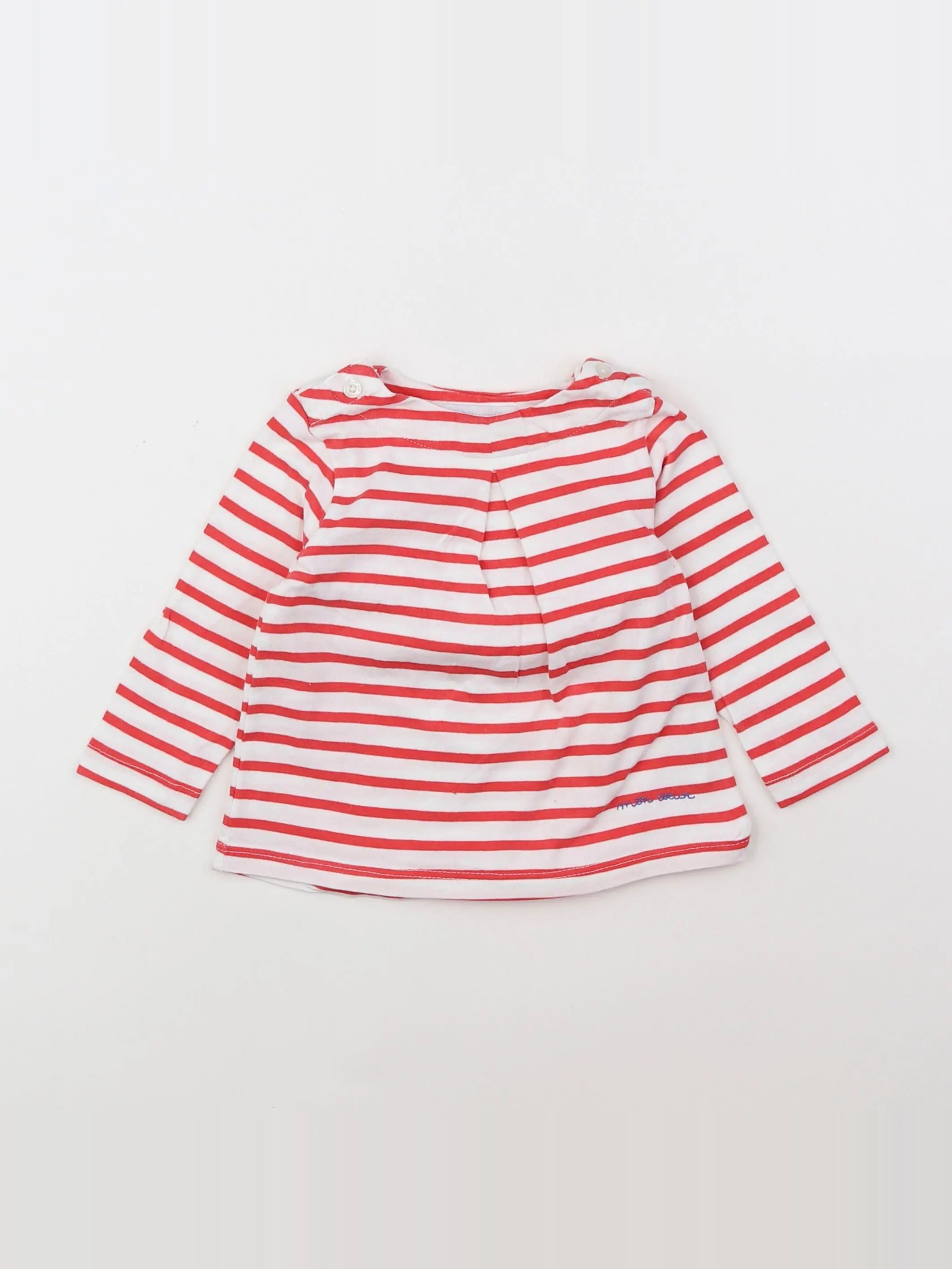Cadet Rousselle - tee-shirt blanc, rouge - 6 mois
