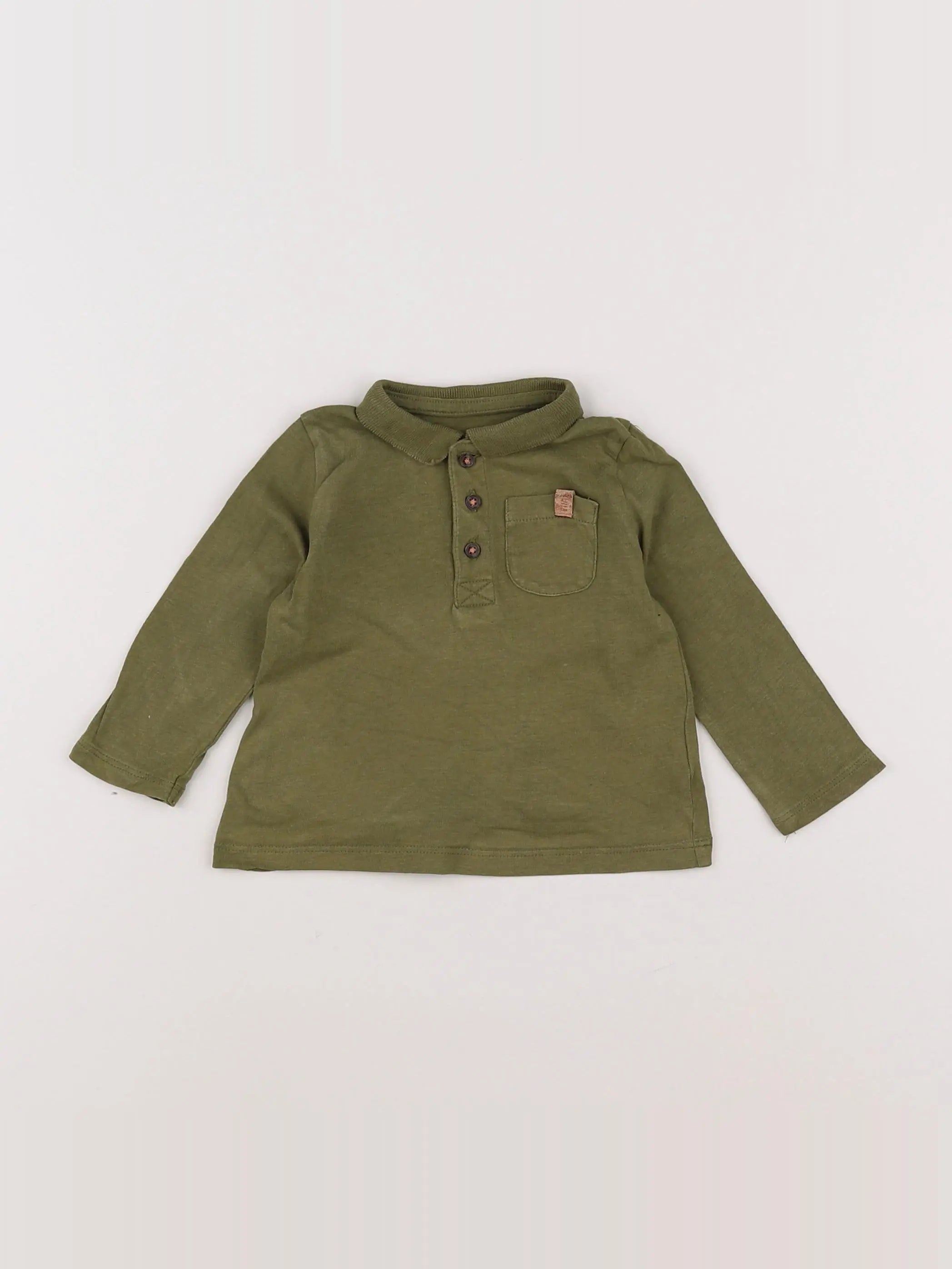 Vertbaudet - polo vert - 6 mois