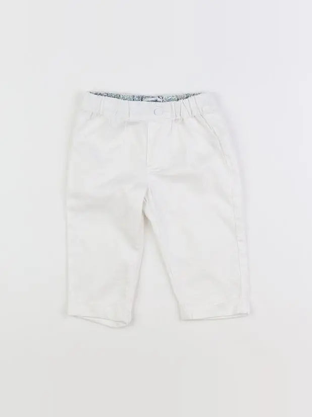Vertbaudet - pantalon blanc - 12 mois