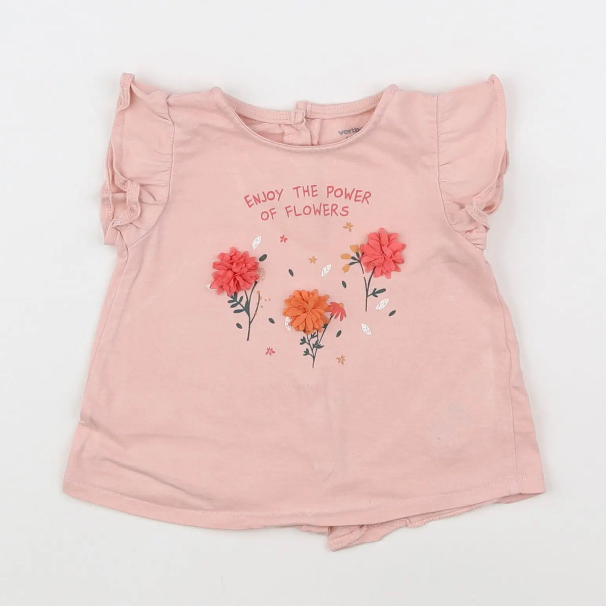 Vertbaudet - tee-shirt rose - 6 mois
