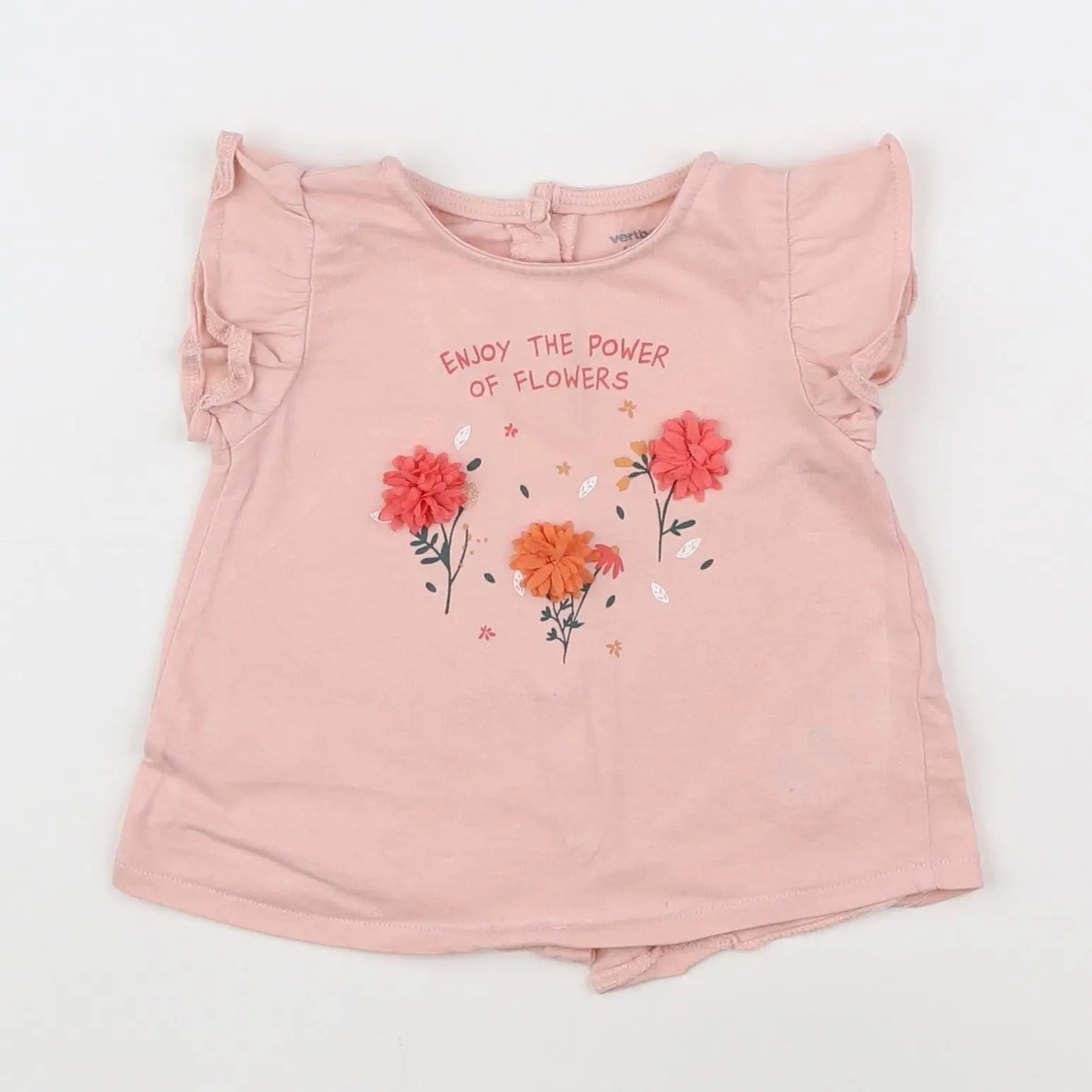 Vertbaudet - tee-shirt rose - 6 mois