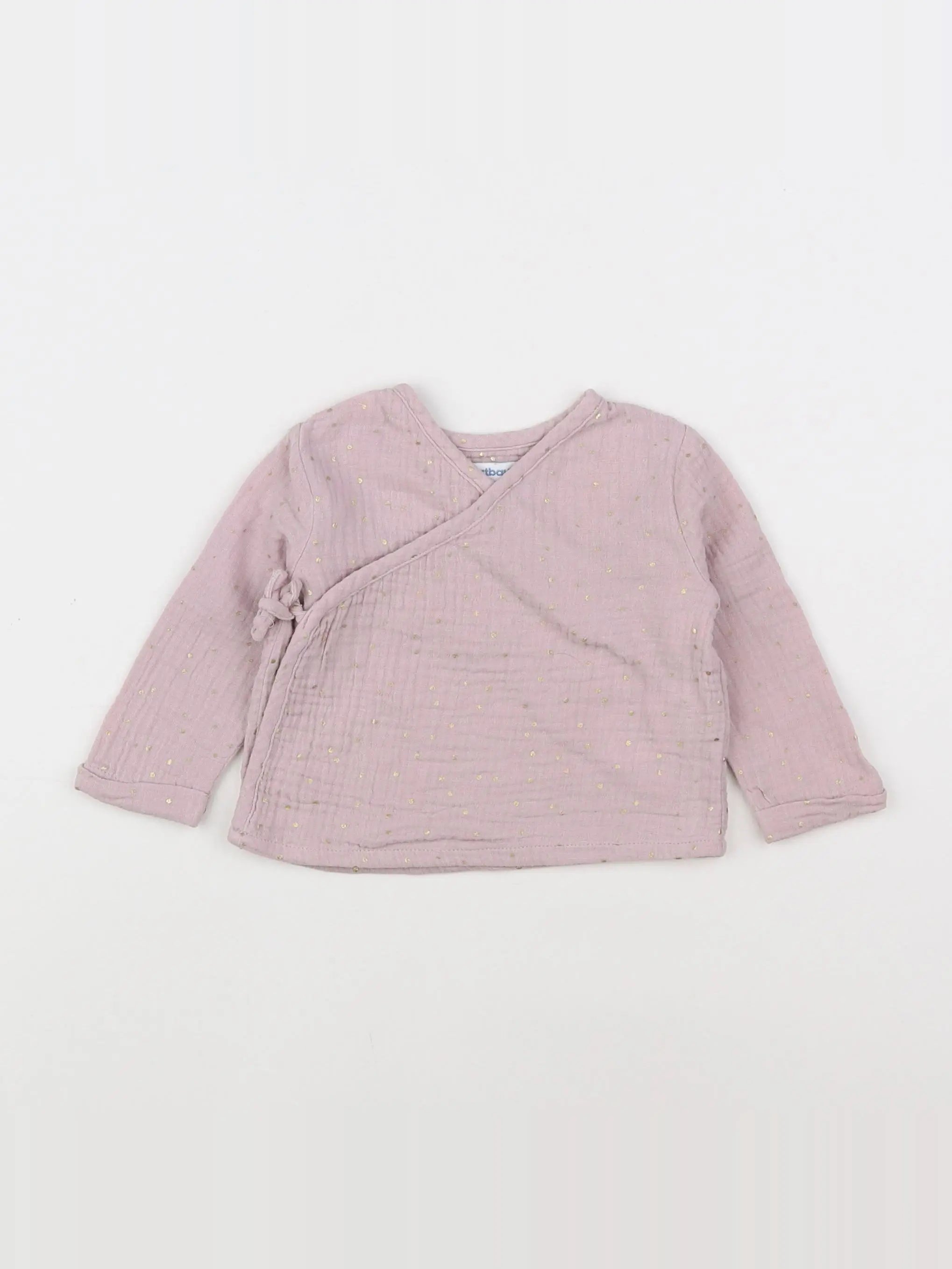 Vertbaudet - blouse or, violet - 6 mois