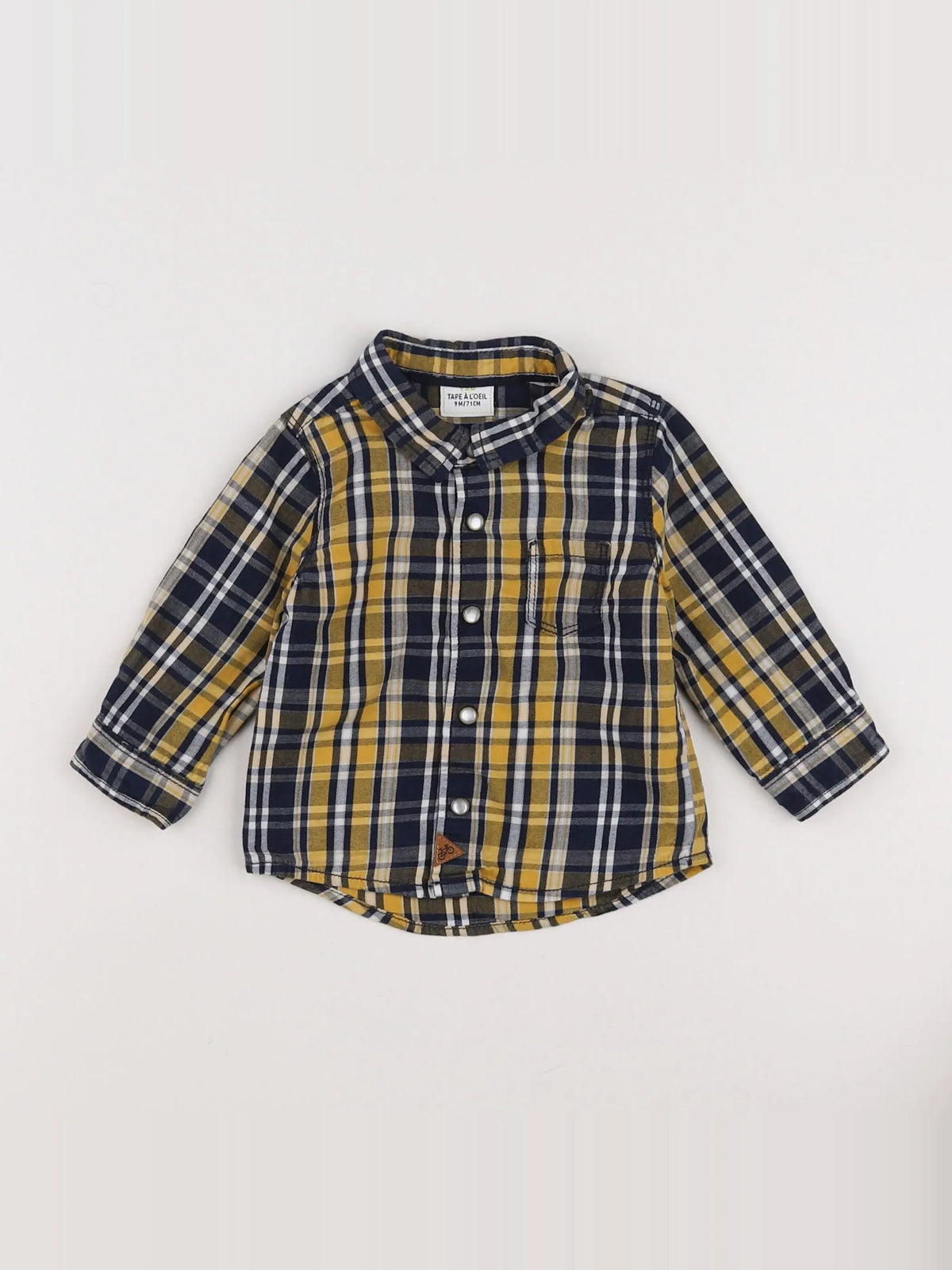 Tape à l'oeil - chemise bleu, jaune - 9 mois
