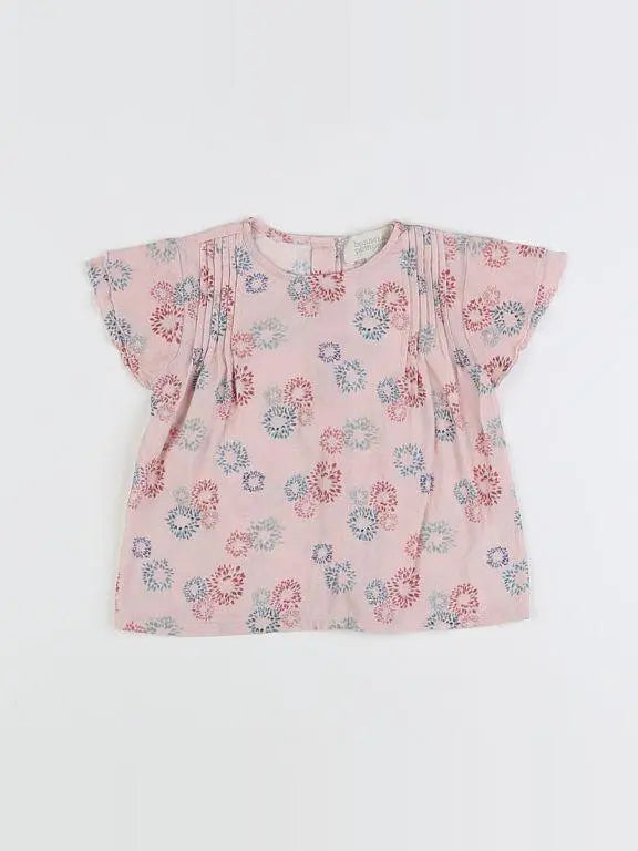 Bonnet à Pompon - blouse rose - 18 mois