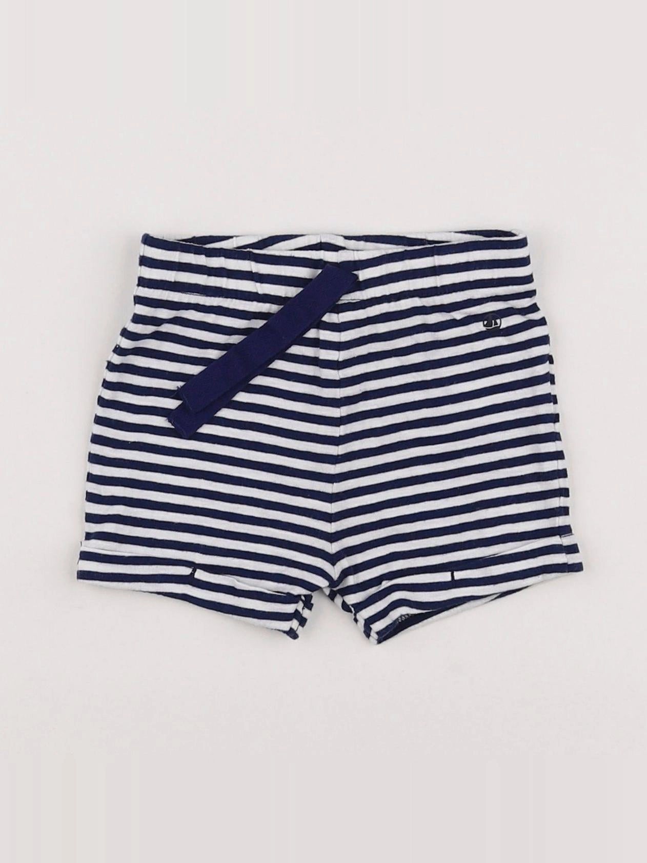 Petit Bateau - short bleu - 6 mois