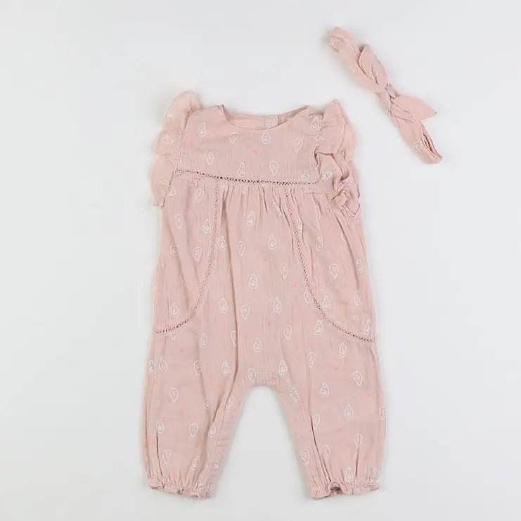 Vertbaudet - combinaison rose - 3 mois