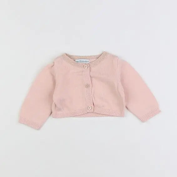 Vertbaudet - gilet rose - 3 mois