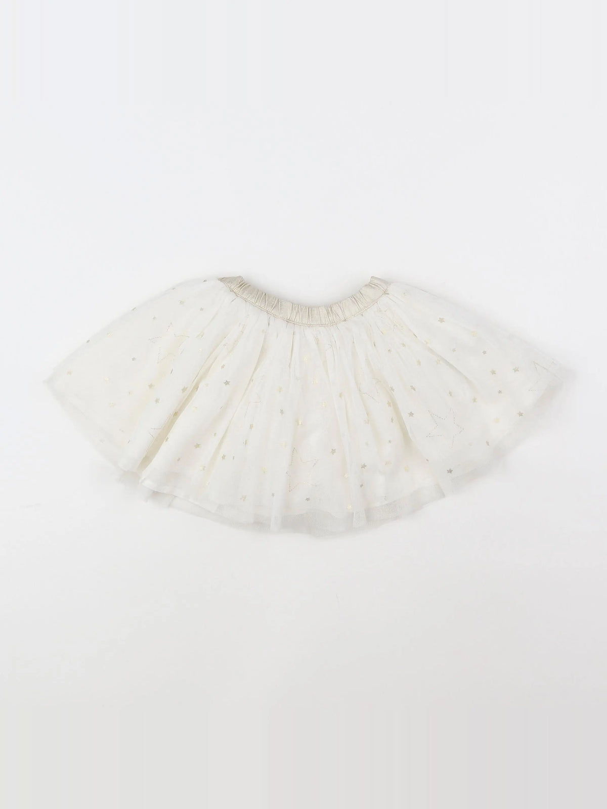 Tape à l'oeil - jupe beige, or (état neuf) - 12 mois