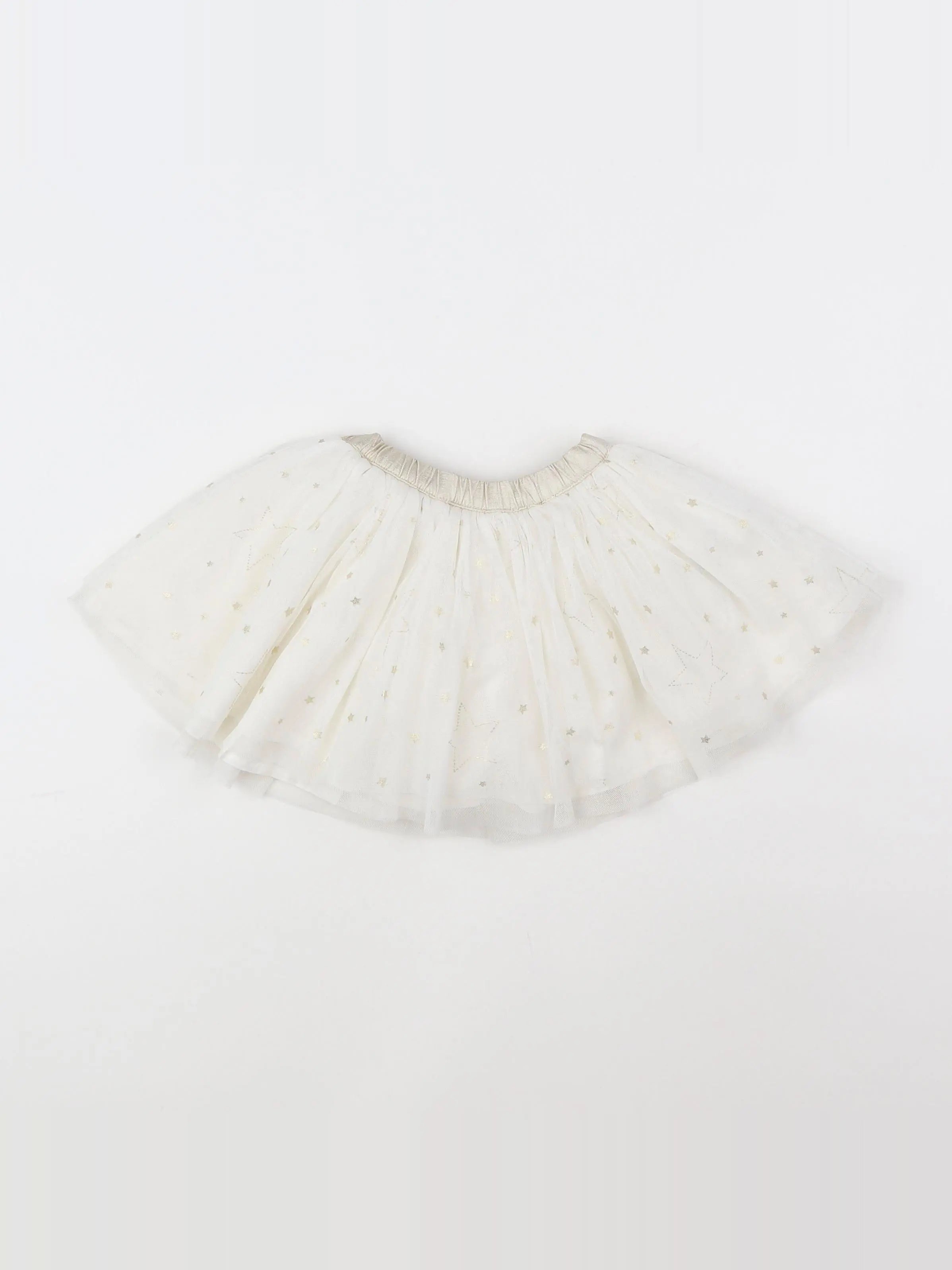 Tape à l'oeil - jupe beige, or (état neuf) - 12 mois