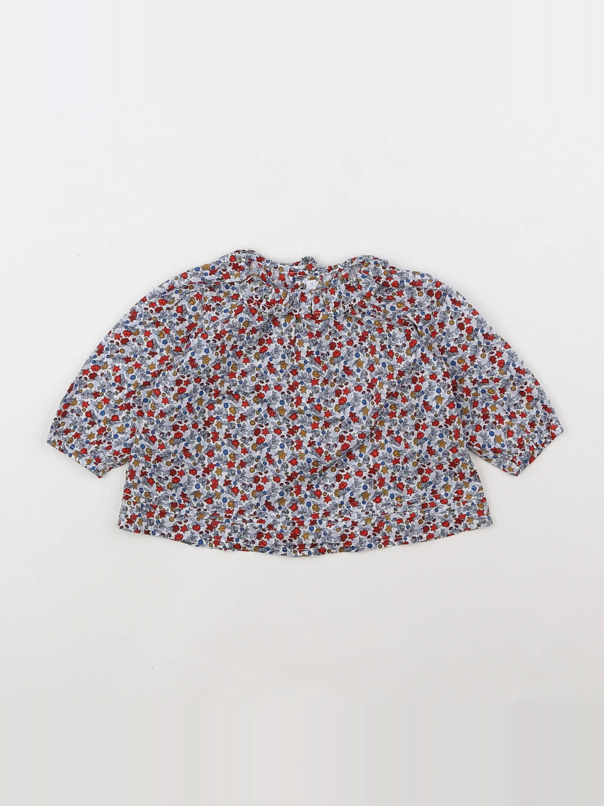 Boutchou - blouse bleu, rouge - 6 mois