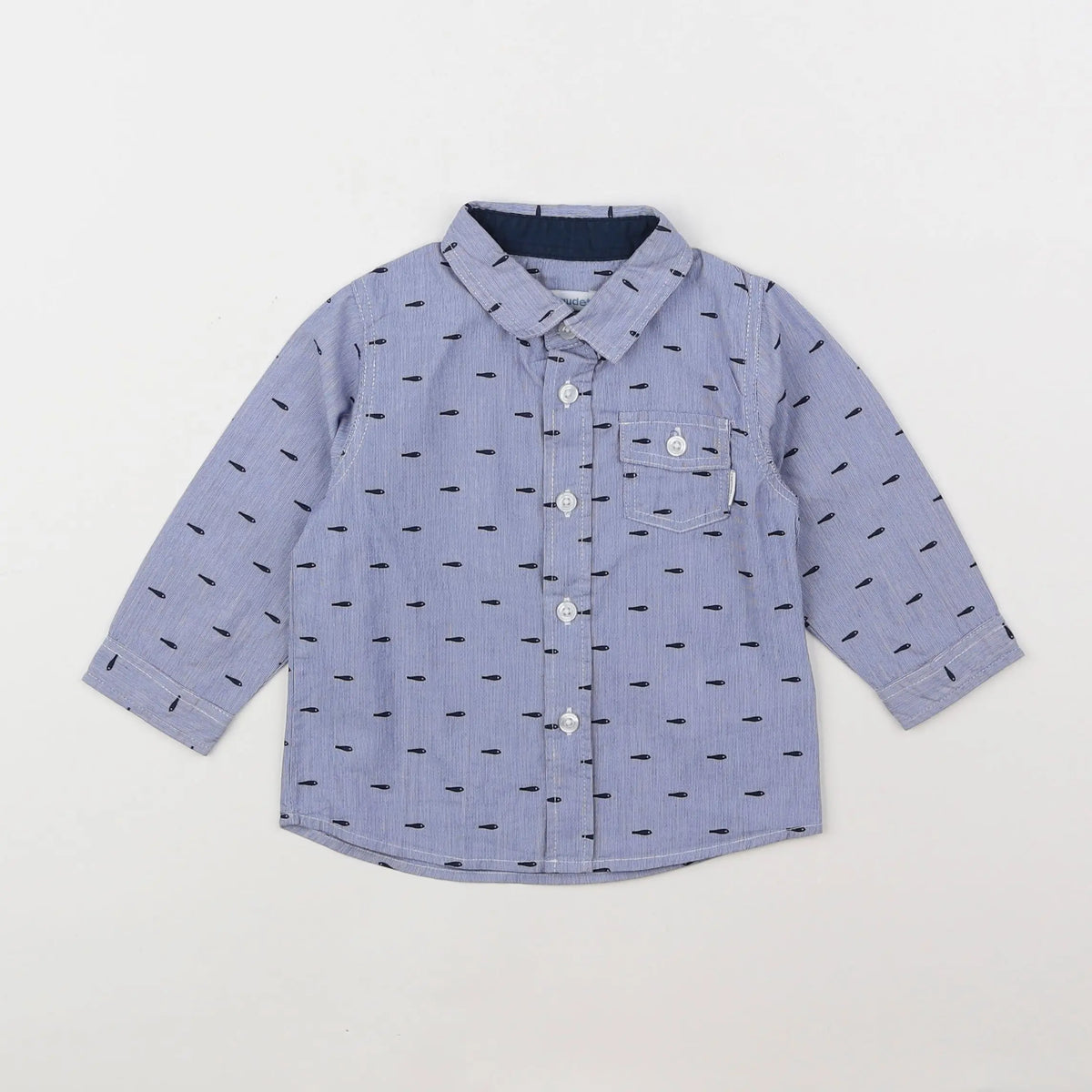 Vertbaudet - chemise bleu - 12 mois