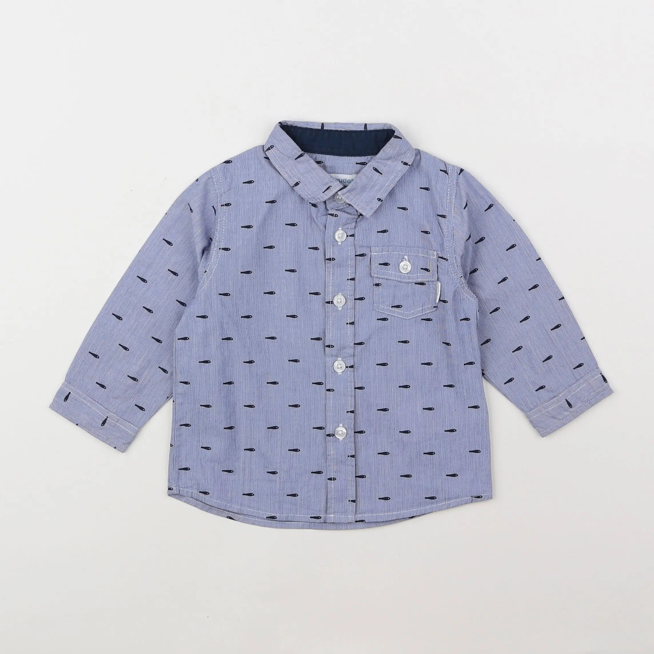 Vertbaudet - chemise bleu - 12 mois