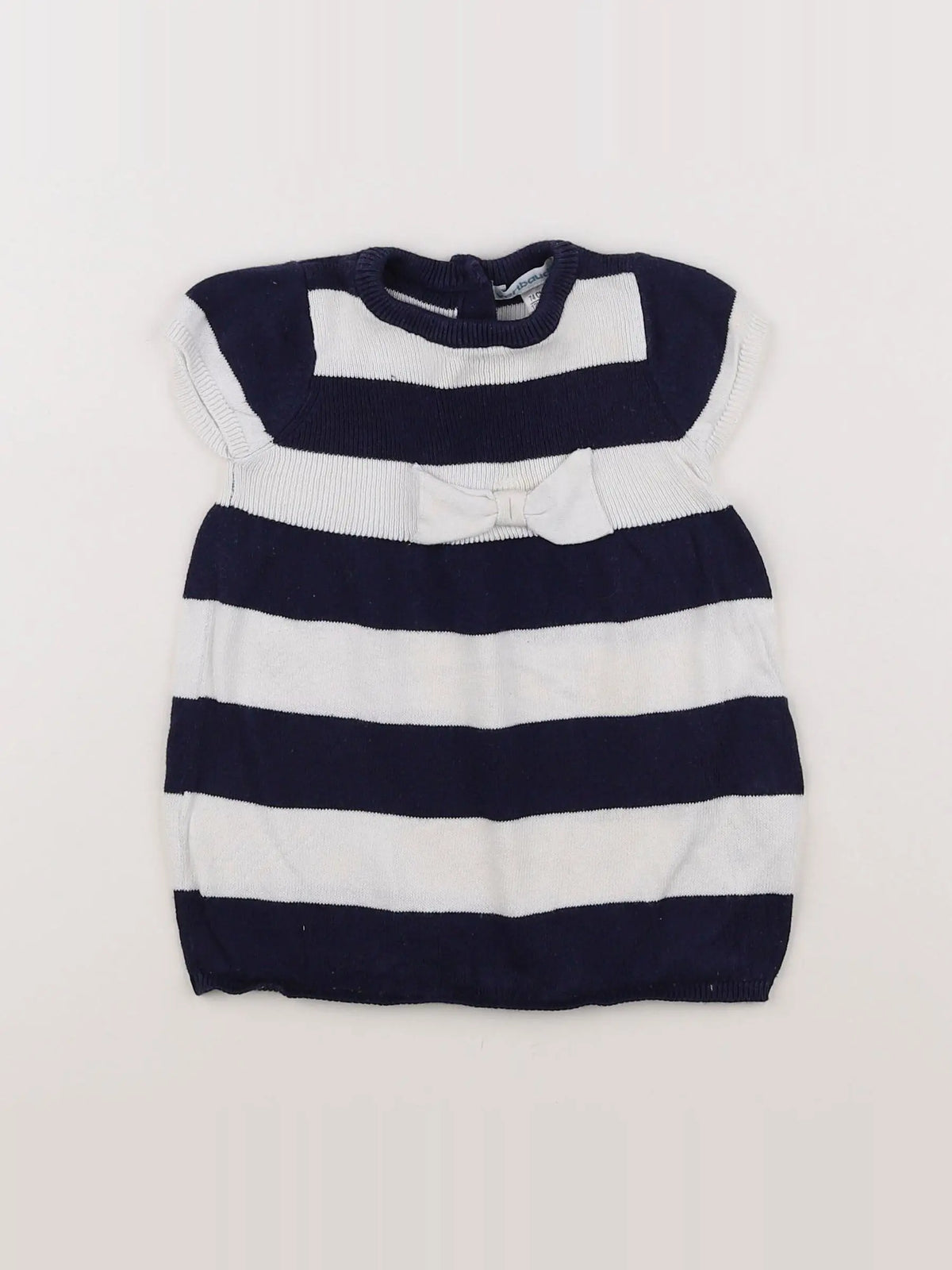 Vertbaudet - robe bleu, blanc - 12 mois