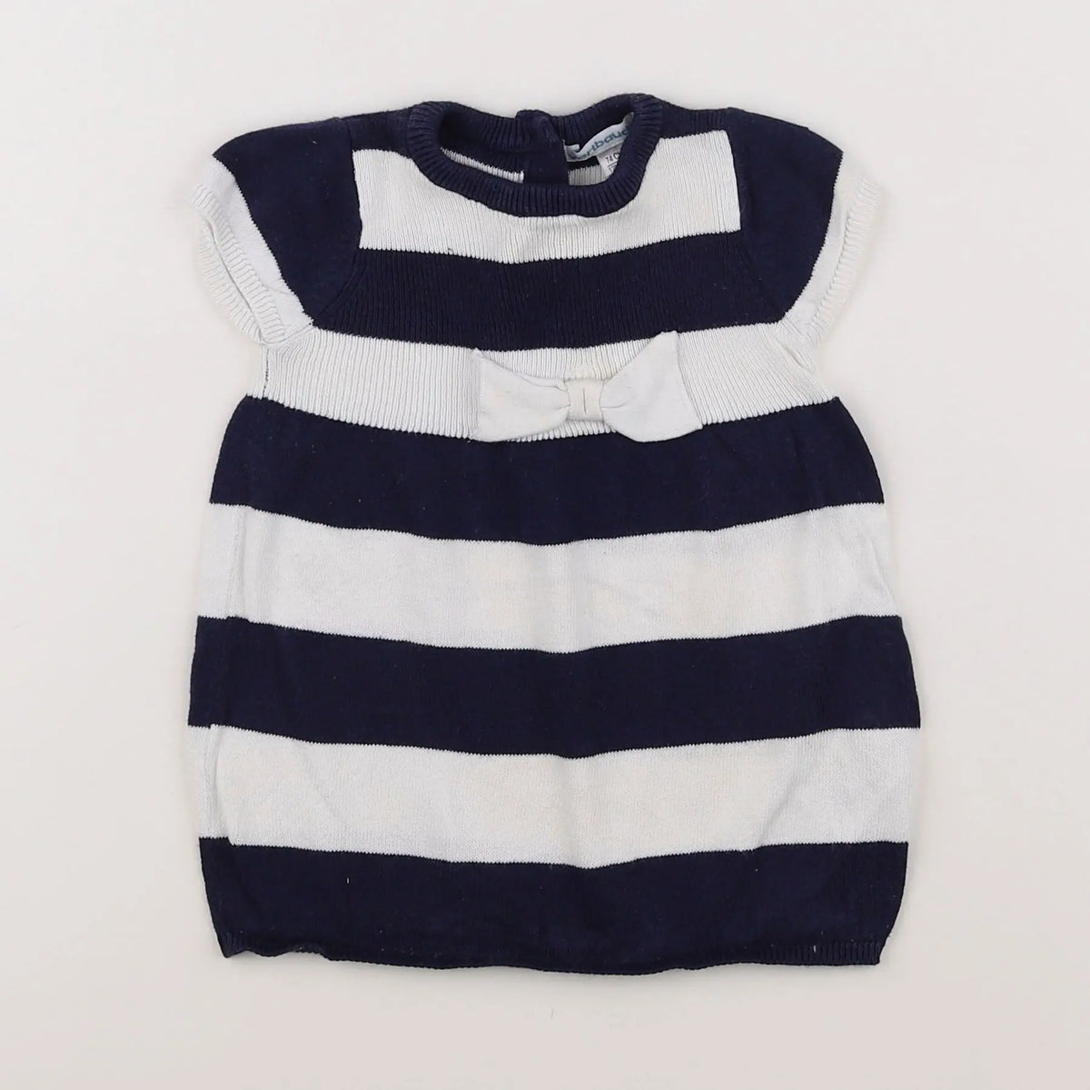 Vertbaudet - robe bleu, blanc - 12 mois