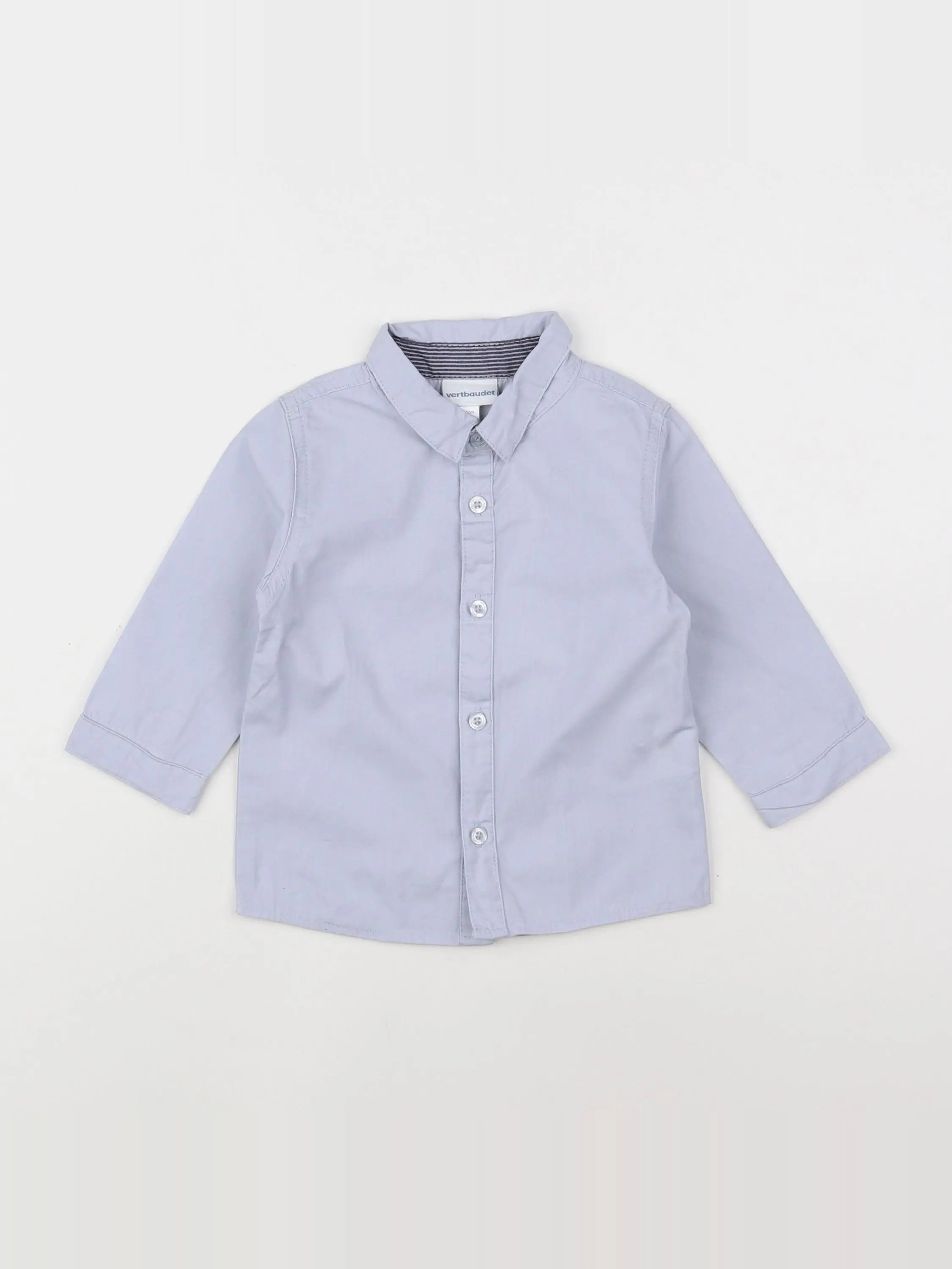Vertbaudet - chemise bleu - 12 mois
