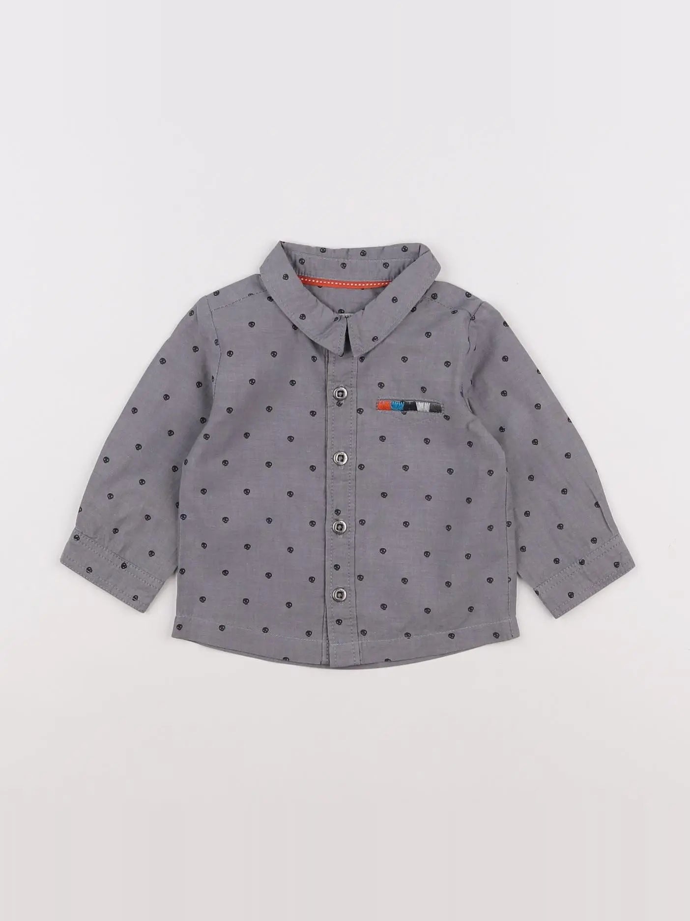 Boutchou - chemise gris - 9 mois