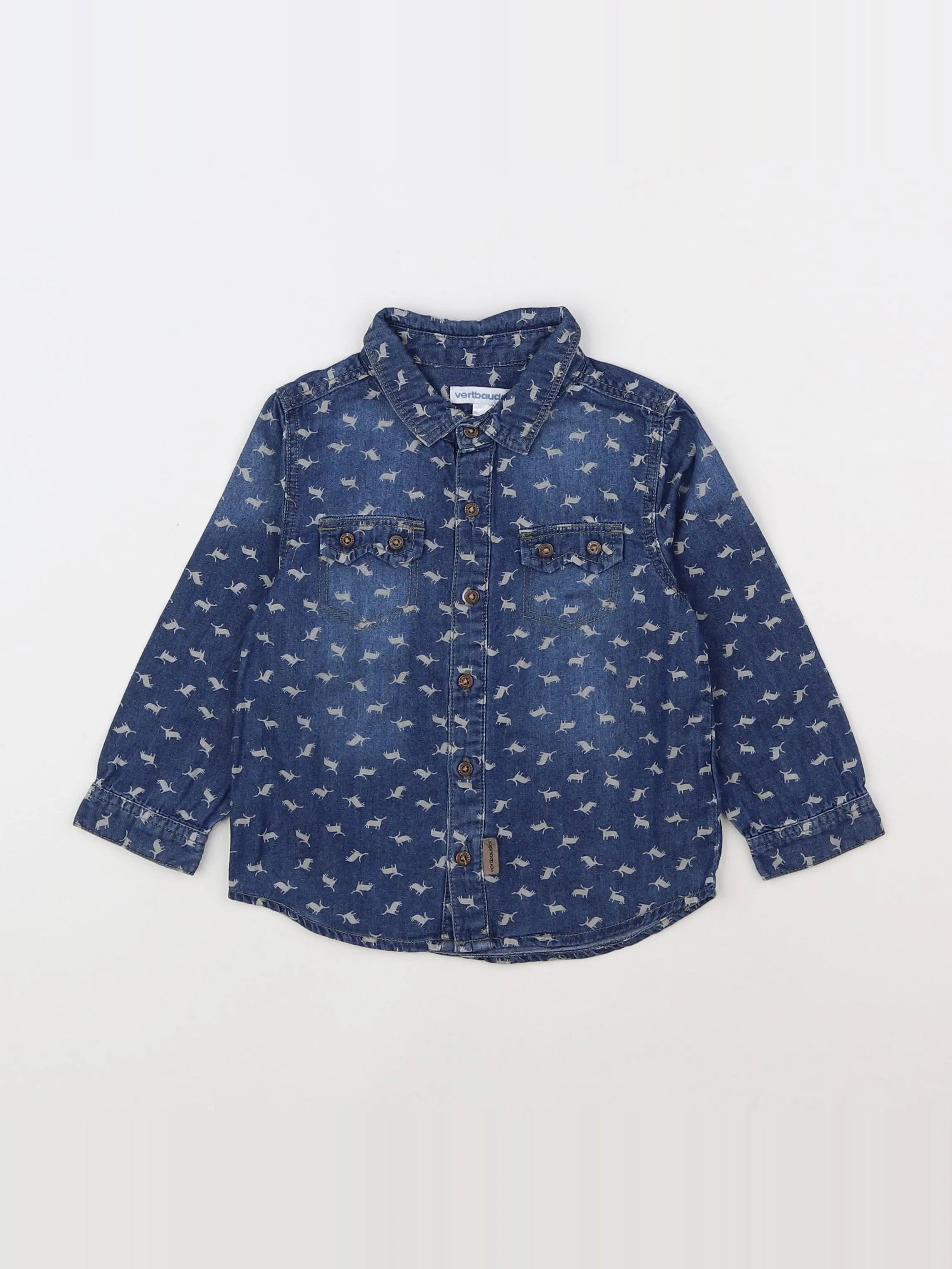 Vertbaudet - chemise bleu - 2 ans