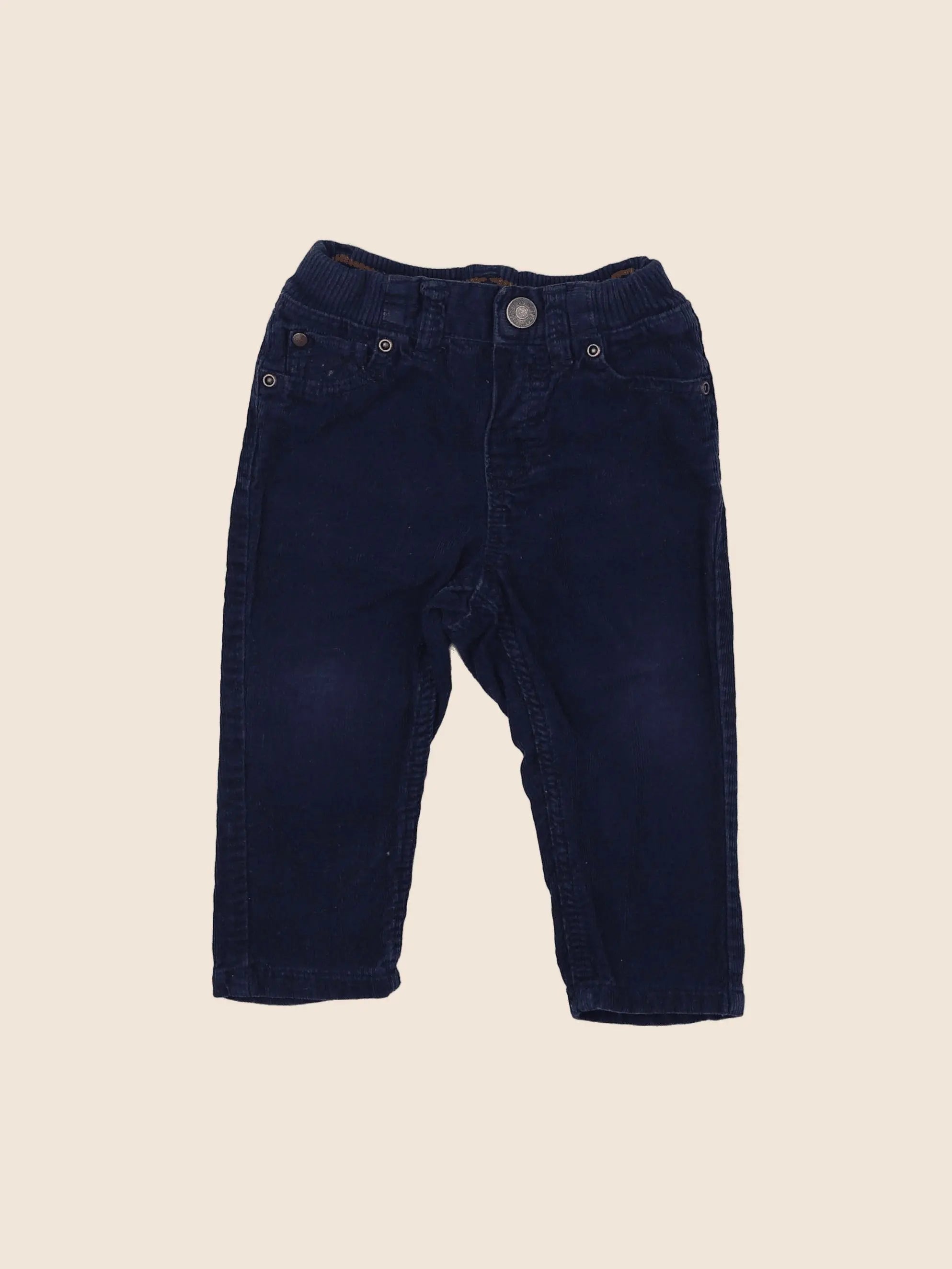 H&M - pantalon bleu - 6/9 mois