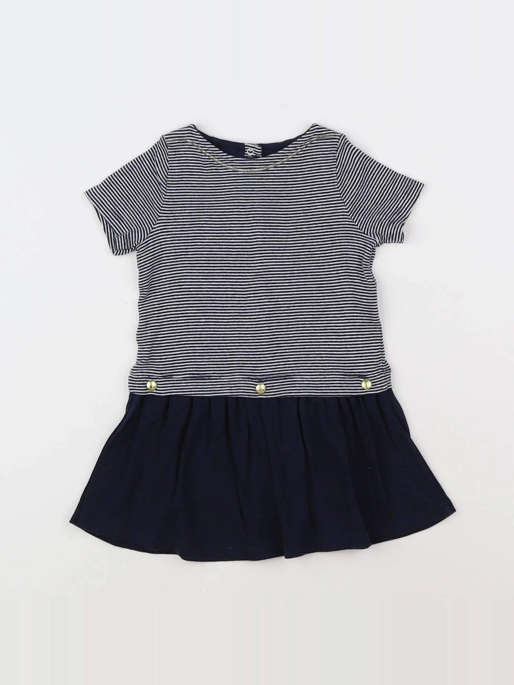Petit Bateau - robe bleu - 18 mois
