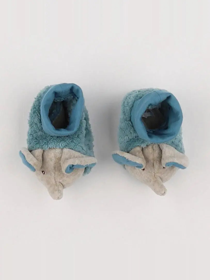 Moulin Roty - chaussons bleu, gris - pointure 16/17