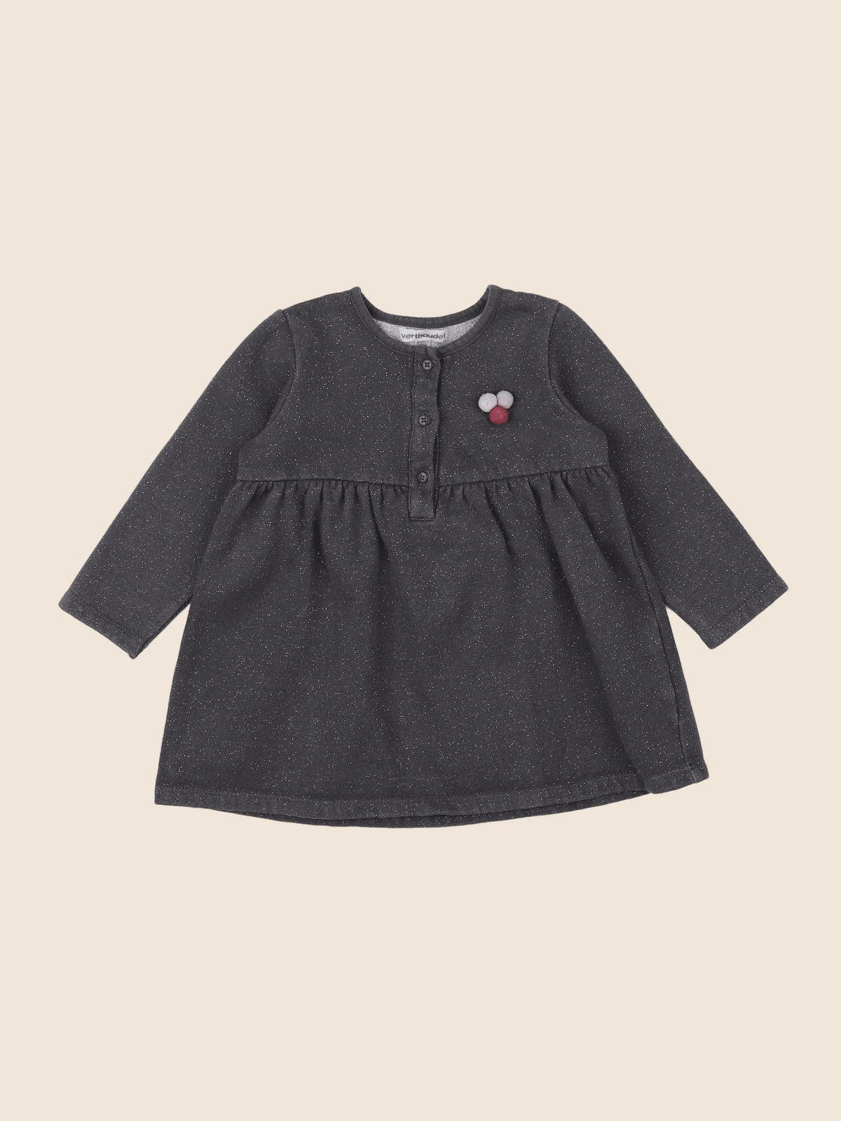 Vertbaudet - robe gris, or - 2 ans