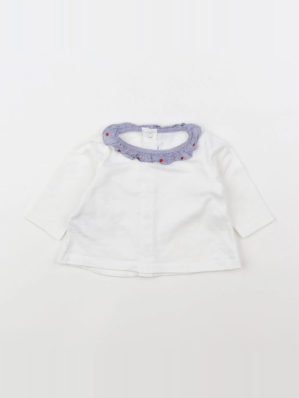 Boutchou - tee-shirt blanc, bleu - 3 mois