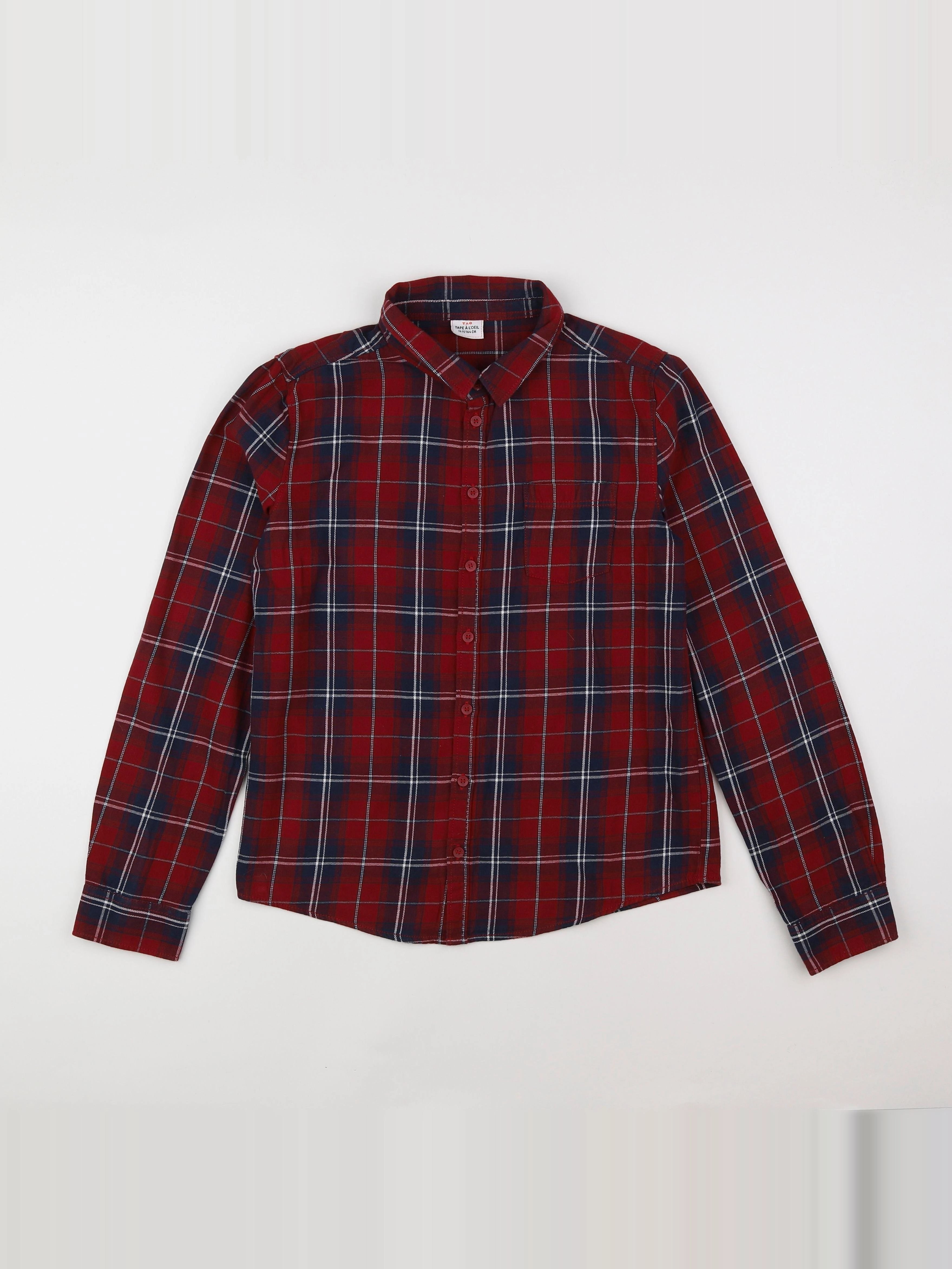 Tape à l'oeil - chemise bleu, rouge - 14 ans