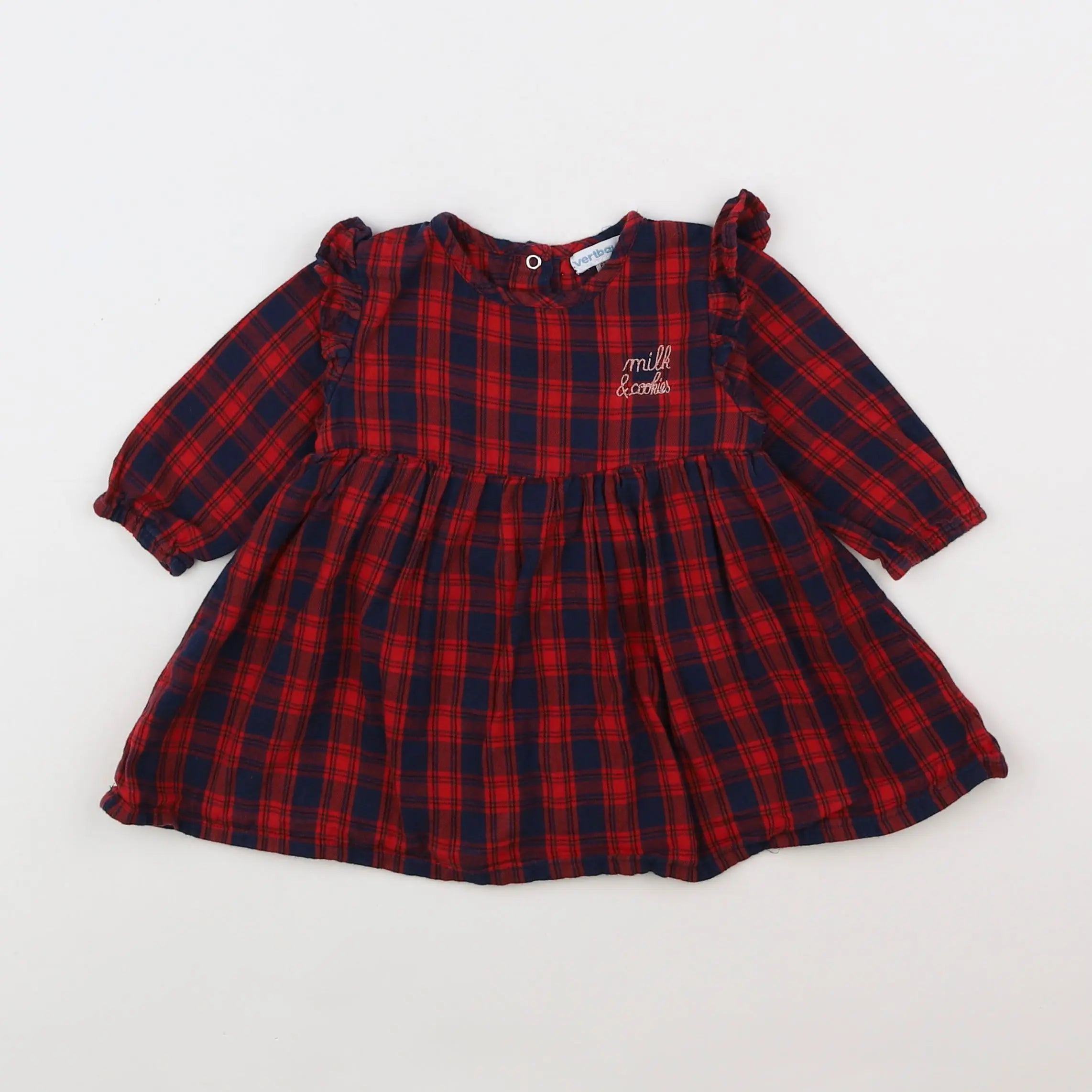 Vertbaudet - robe bleu, rouge - 6 mois