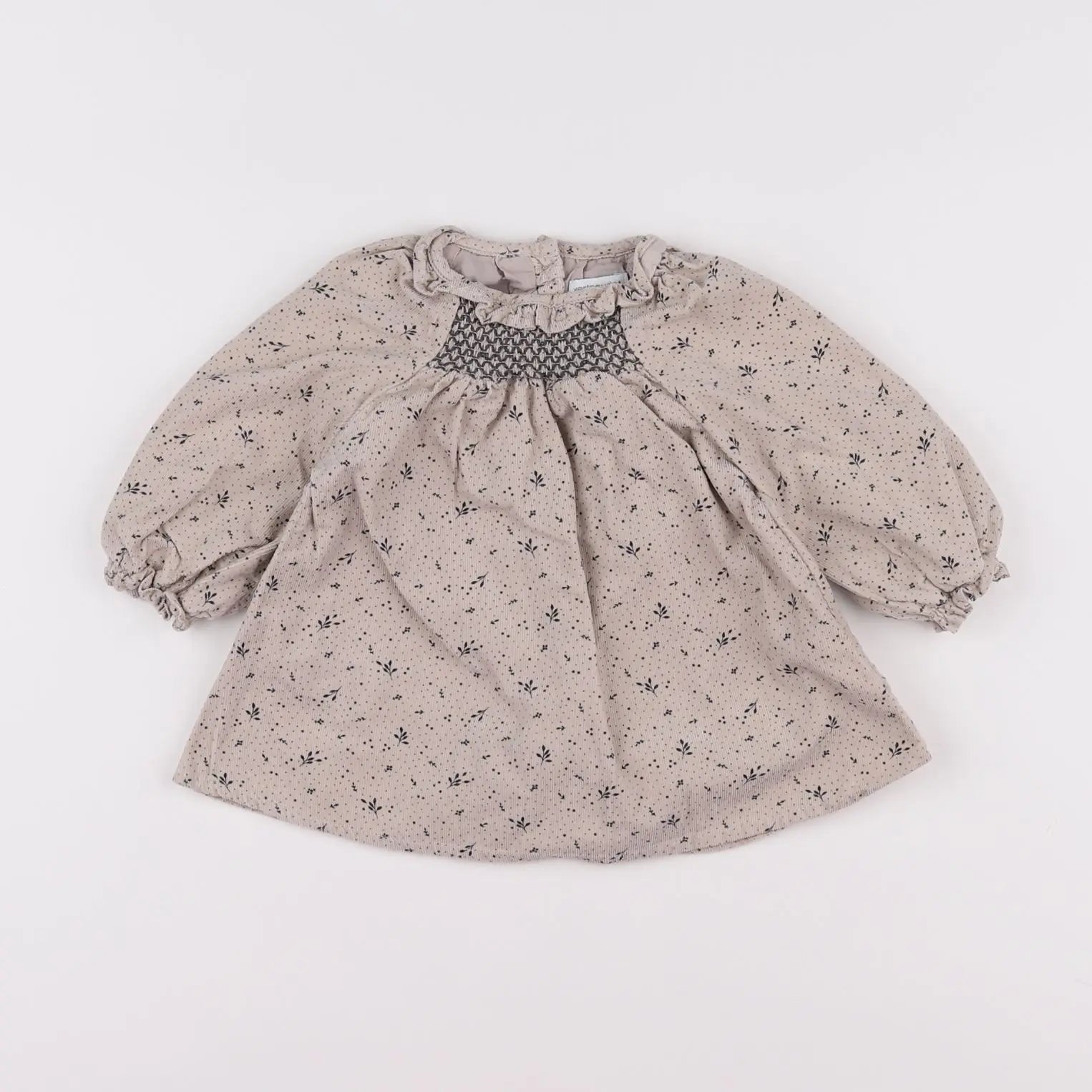 Vertbaudet - robe beige - 6 mois