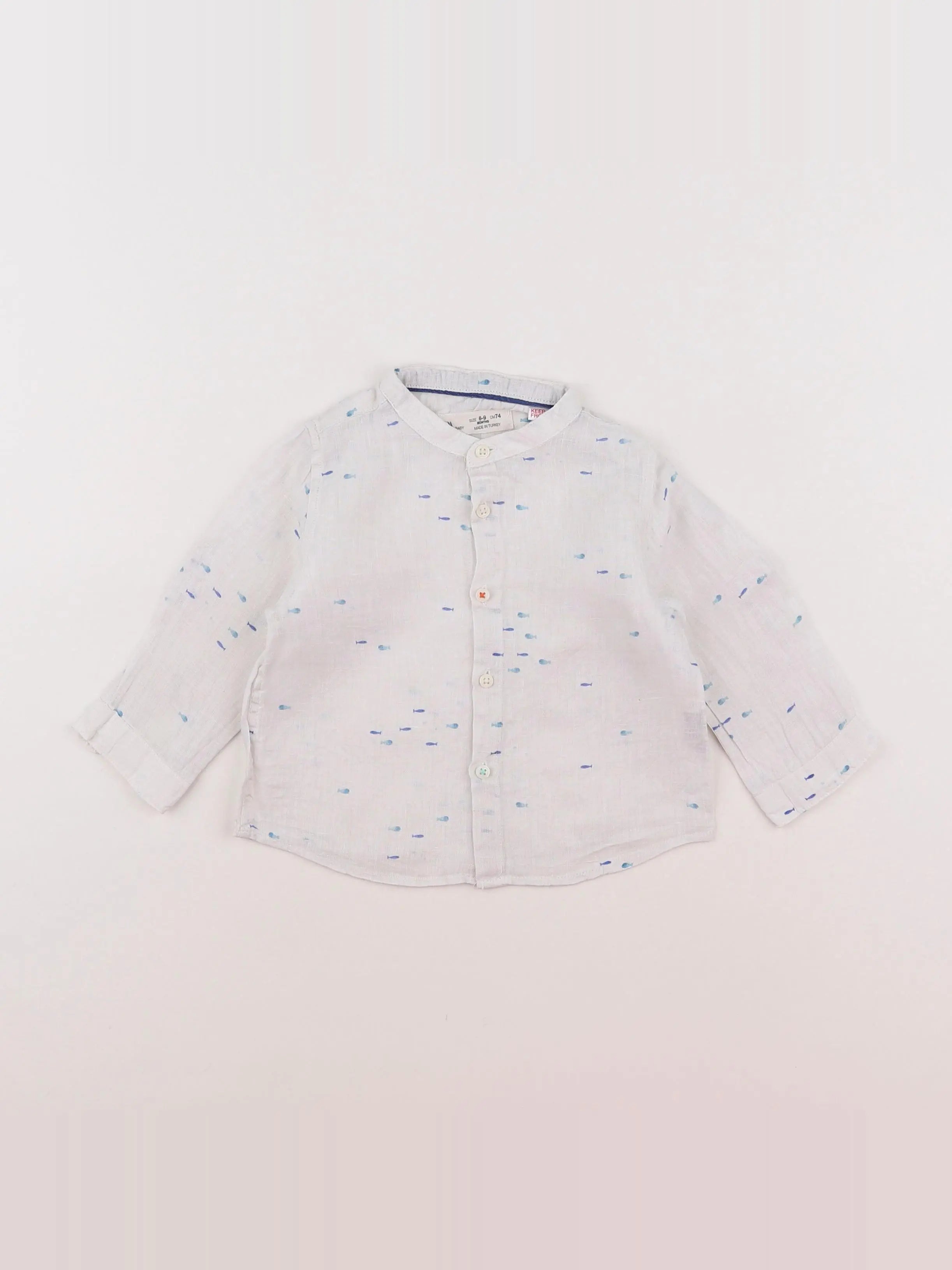 Zara - chemise bleu - 6/9 mois