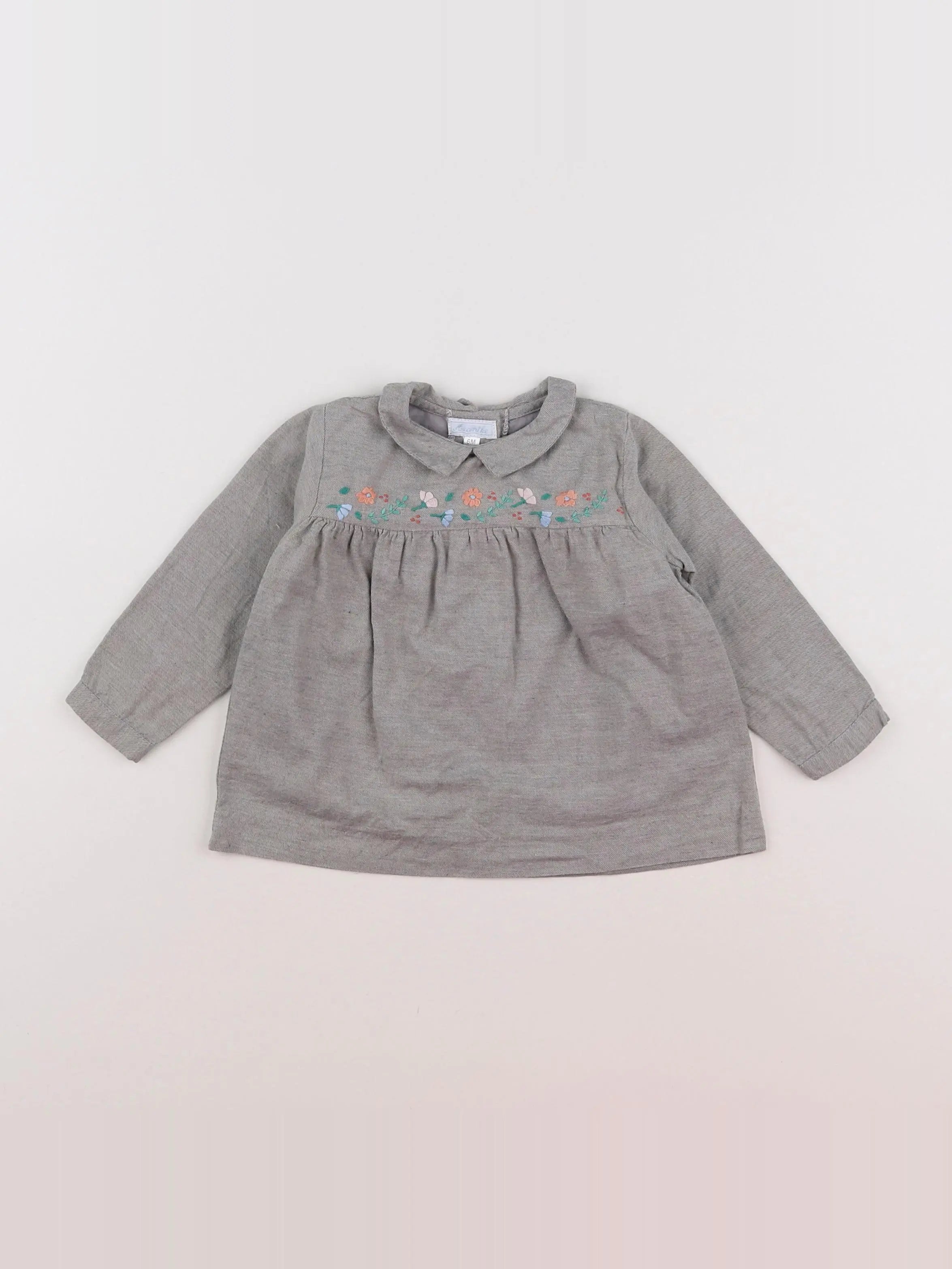 Acanthe - blouse gris - 6 mois
